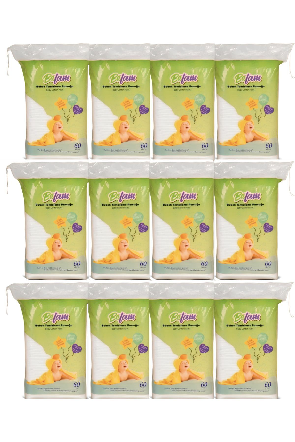 Betam Bebek Temizleme Pamuğu 60`lı 12 PAKET Betam Bebek Temizleme Pamuğu 60`lı 12 PAKET