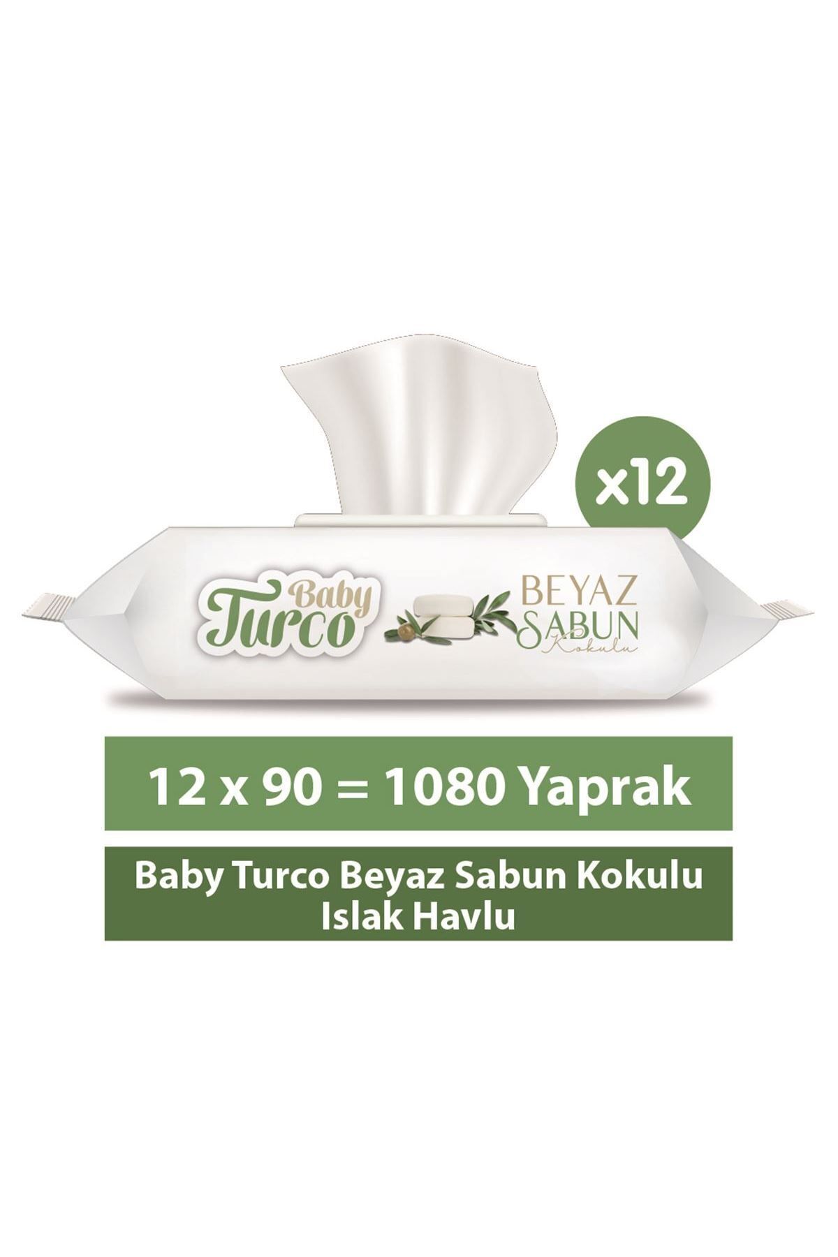 Baby Turco Beyaz Sabun Kokulu Islak Havlu 12x90 Baby Turco Beyaz Sabun Kokulu Islak Havlu 12x90