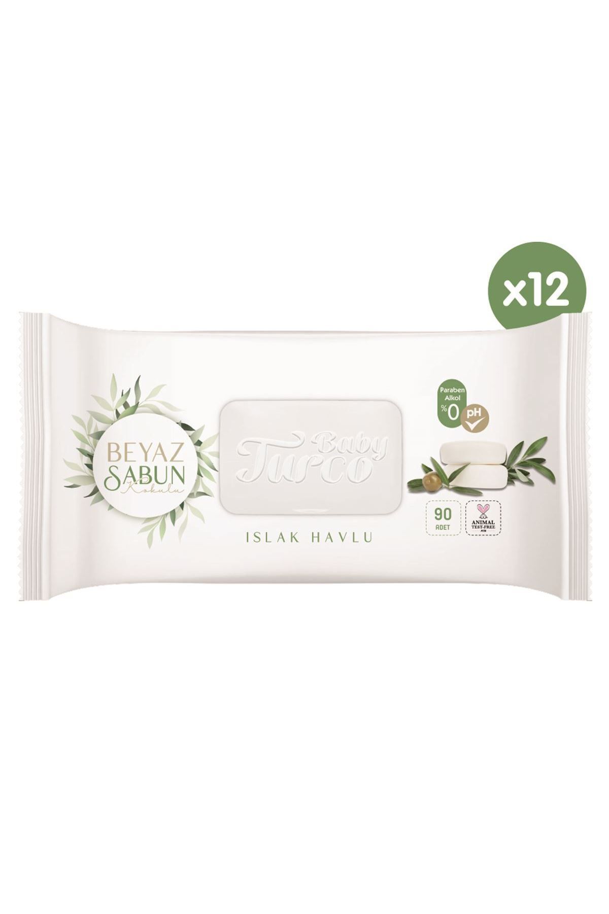 Baby Turco Beyaz Sabun Kokulu Islak Havlu 12x90 Baby Turco Beyaz Sabun Kokulu Islak Havlu 12x90