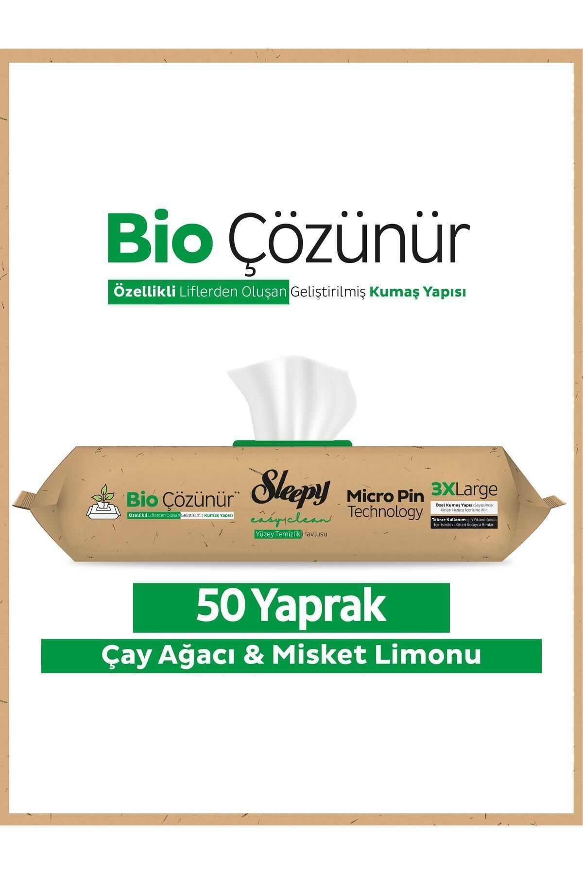 Bio Çözünür Yüzey Temizlik Havlusu&mendili Çay Ağacı&misket Limonu 50 Yaprak Bio Çözünür Yüzey Temizlik Havlusu&mendili Çay Ağacı&misket Limonu 50 Yaprak