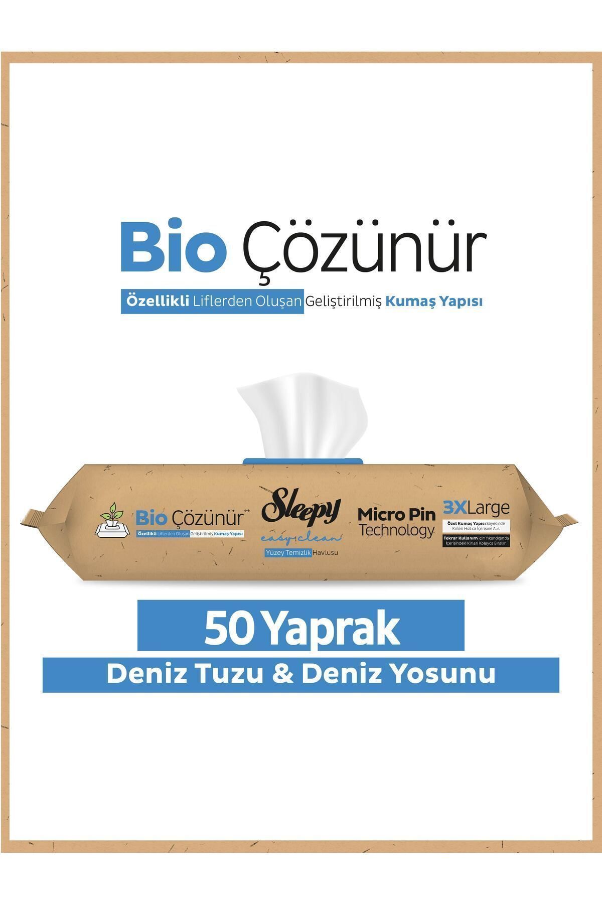 Sleepy Bio Çözünür Yüzey Temizlik Havlusu&mendili Deniz Tuzu&yosun 50 Yaprak Sleepy Bio Çözünür Yüzey Temizlik Havlusu&mendili Deniz Tuzu&yosun 50 Yaprak
