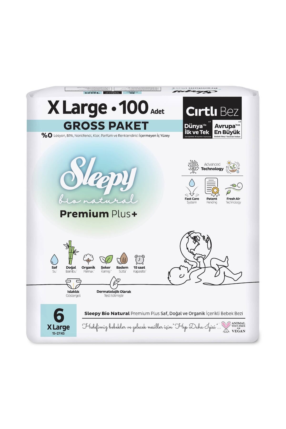 Seepy Bio Natural Premium Plus Gross Paket Bebek Bezi 6 Numara Xlarge 100 Adet Seepy Bio Natural Premium Plus Gross Paket Bebek Bezi 6 Numara Xlarge 100 Adet