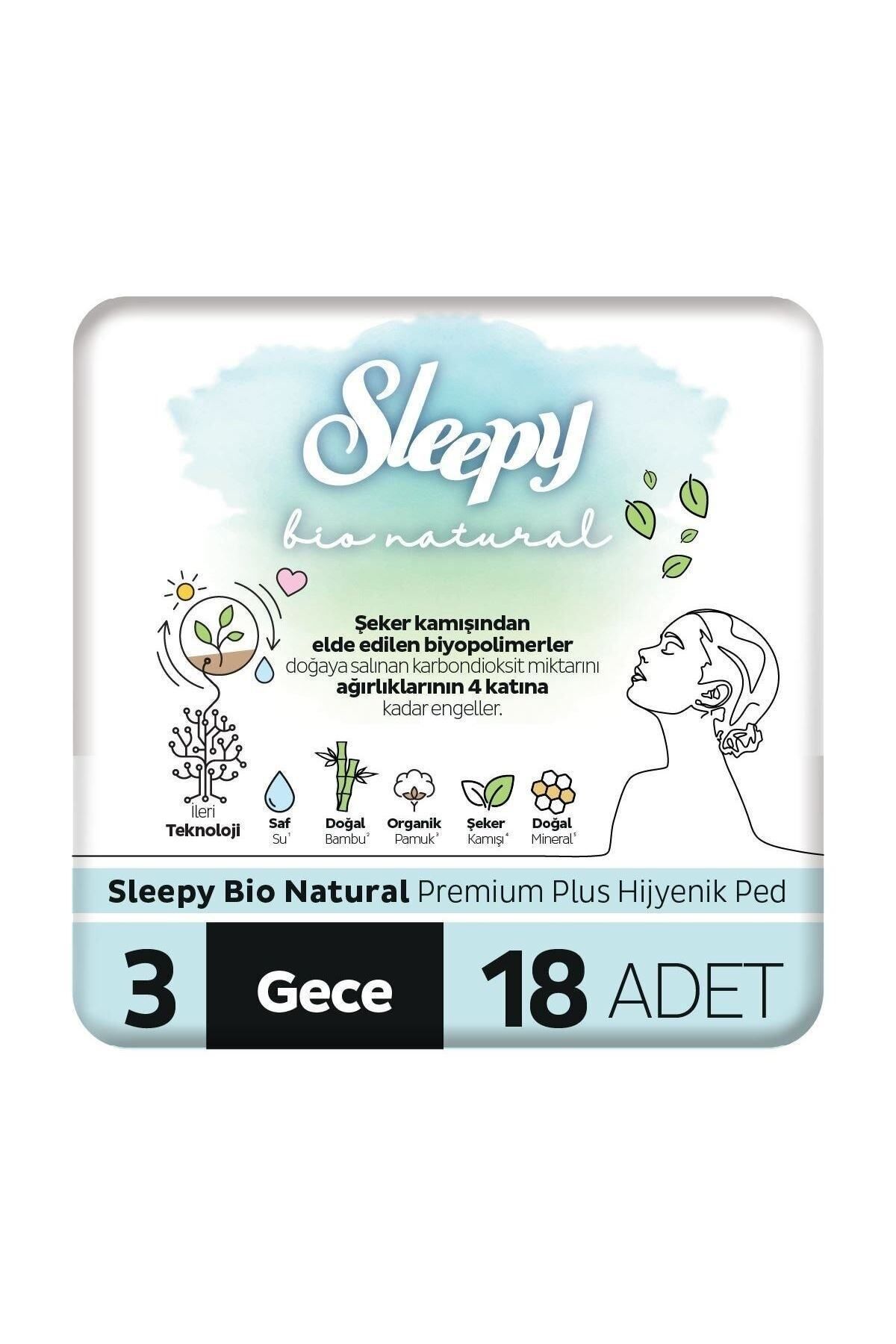 Sleepy Bio Natural Premium Plus Hijyenik Ped Gece 18 Adet Ped Sleepy Bio Natural Premium Plus Hijyenik Ped Gece 18 Adet Ped