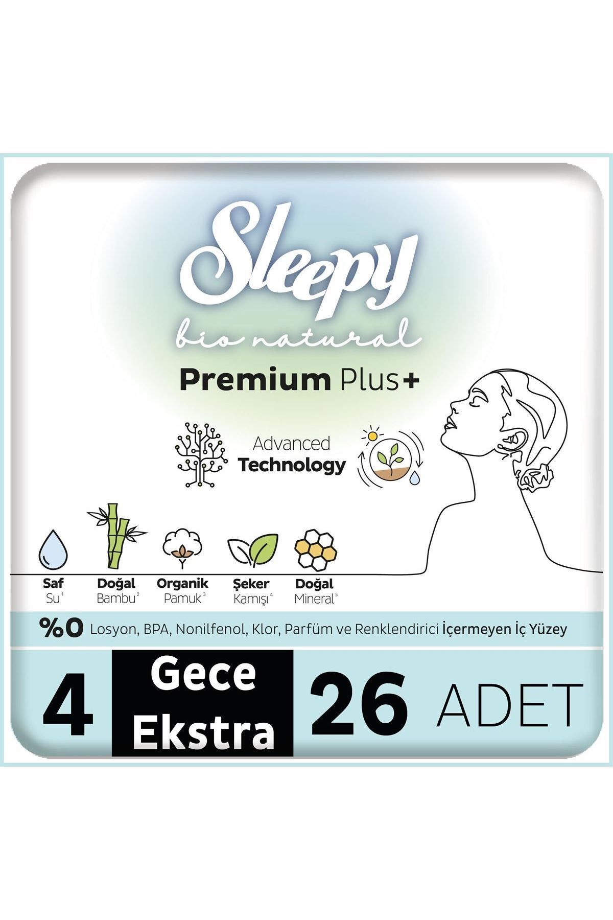 Sleepy Bio Natural Premium Plus Hijyenik Ped Mega Paket Gece Extra 26 Adet Sleepy Bio Natural Premium Plus Hijyenik Ped Mega Paket Gece Extra 26 Adet