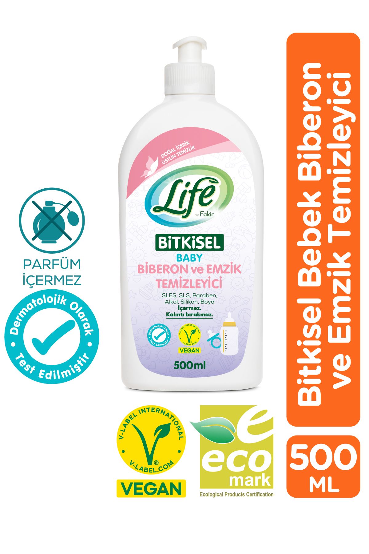 Life by Fakir Bitkisel Bebek Biberon ve Emzik Temizleyici 500 ml - Parfümsüz, Kalıntı Bırakmaz, Vegan Life by Fakir Bitkisel Bebek Biberon ve Emzik Temizleyici 500 ml - Parfümsüz, Kalıntı Bırakmaz, Vegan
