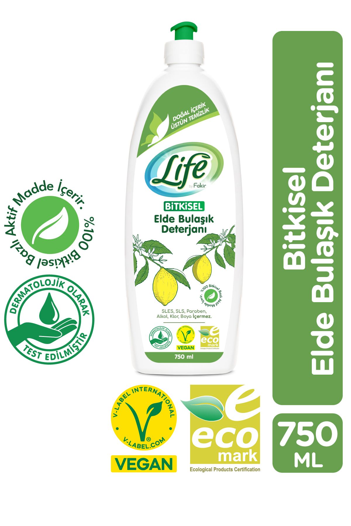 Life by Fakir Bitkisel Elde Bulaşık Deterjanı 750 ml – Limon Özlü, Vegan, Etkili Temizlik Life by Fakir Bitkisel Elde Bulaşık Deterjanı 750 ml – Limon Özlü, Vegan, Etkili Temizlik