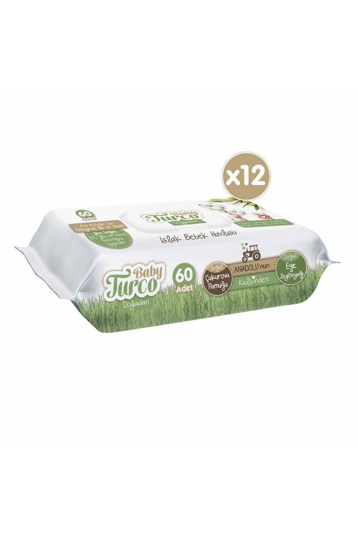 Doğadan Yenidoğan Islak Bebek Havlusu 12x60 Yaprak Doğadan Yenidoğan Islak Bebek Havlusu 12x60 Yaprak