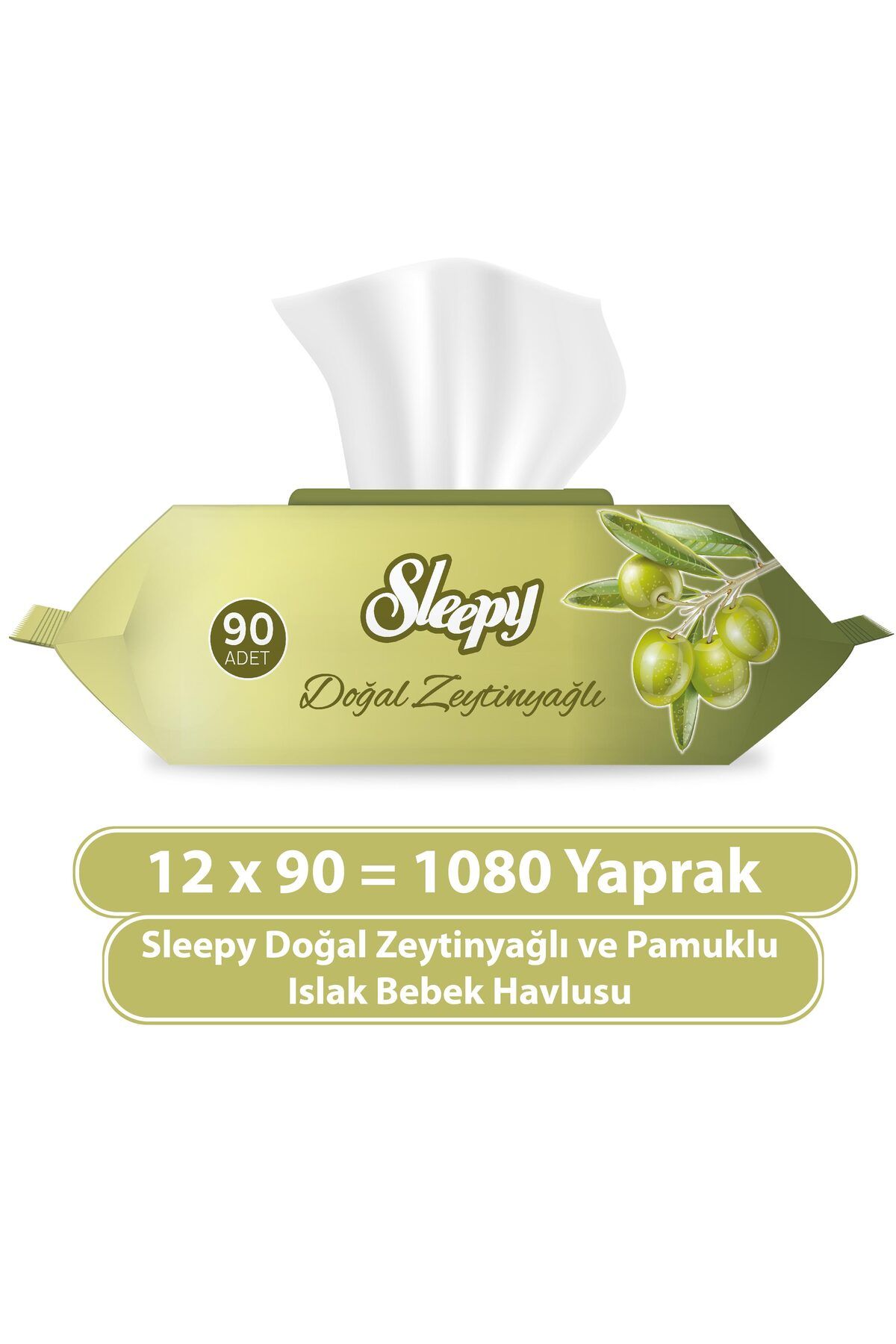 Sleepy Doğal Zeytinyağlı Ve Pamuklu Islak Bebek Havlusu 12x90 (1080 YAPRAK) Sleepy Doğal Zeytinyağlı Ve Pamuklu Islak Bebek Havlusu 12x90 (1080 YAPRAK)