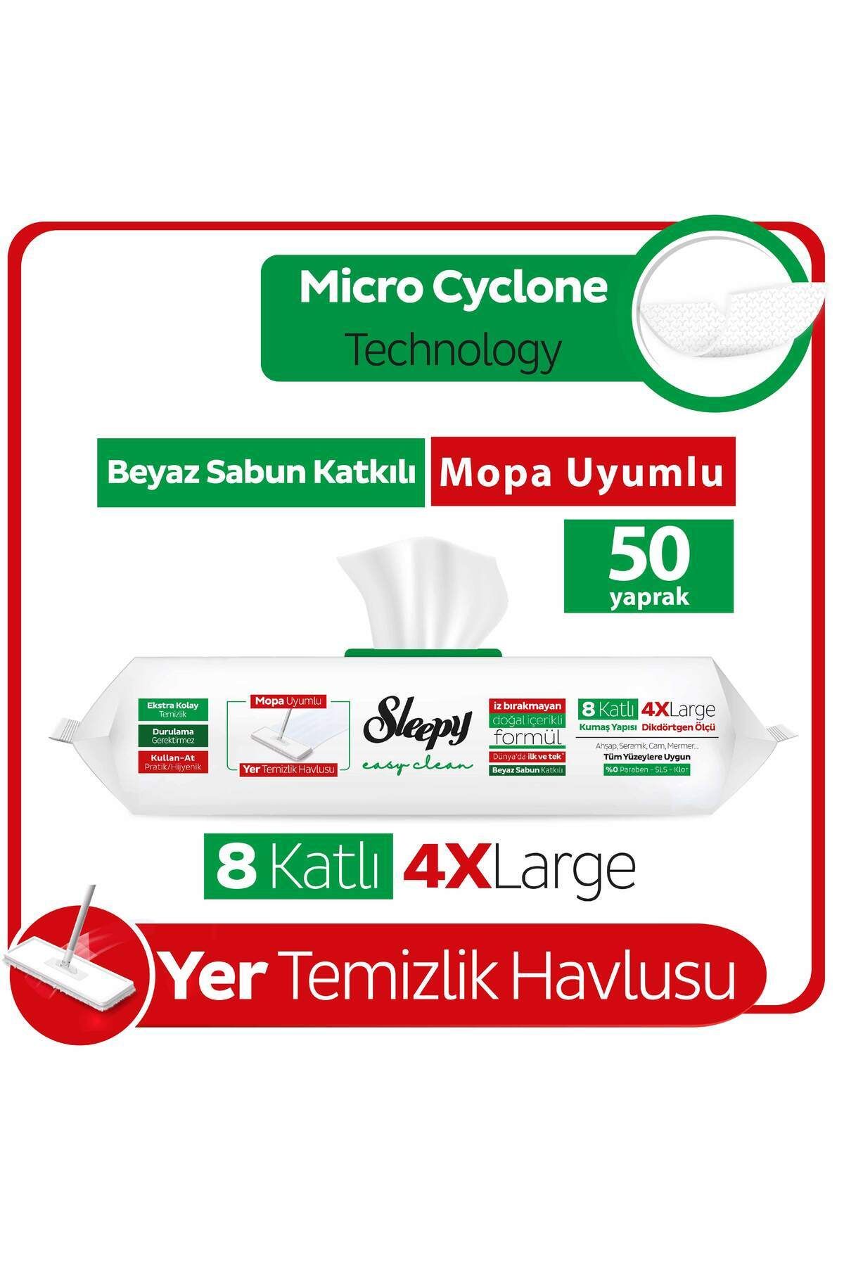 Sleepy Easy Clean Beyaz Sabun Katkılı Mopa Uyumlu Yer Temizlik Havlusu 50 Yaprak Sleepy Easy Clean Beyaz Sabun Katkılı Mopa Uyumlu Yer Temizlik Havlusu 50 Yaprak