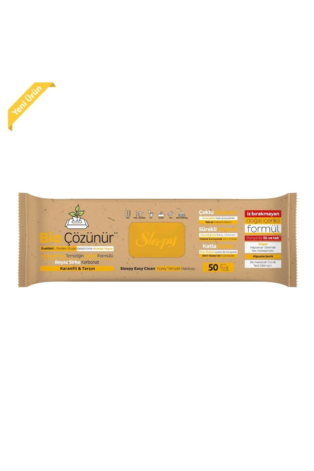 Easy Clean Bio Çözünür Karanfil ve Tarçın Yüzey Temizlik Havlusu 50 Yaprak Easy Clean Bio Çözünür Karanfil ve Tarçın Yüzey Temizlik Havlusu 50 Yaprak