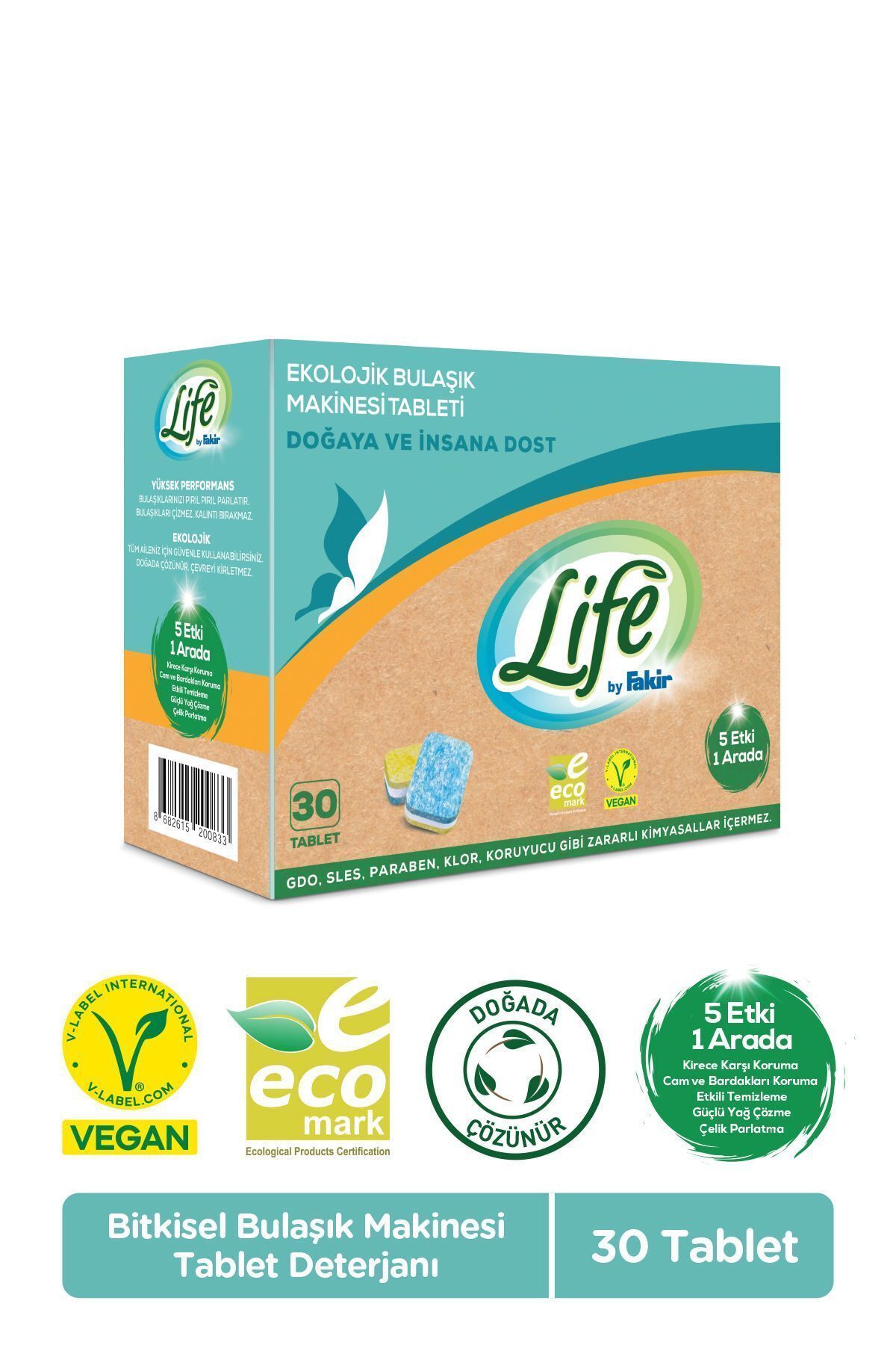 Ekolojik Vegan Bulaşık Makinesi Tablet Deterjanı 30 Lu Ekolojik Vegan Bulaşık Makinesi Tablet Deterjanı 30 Lu