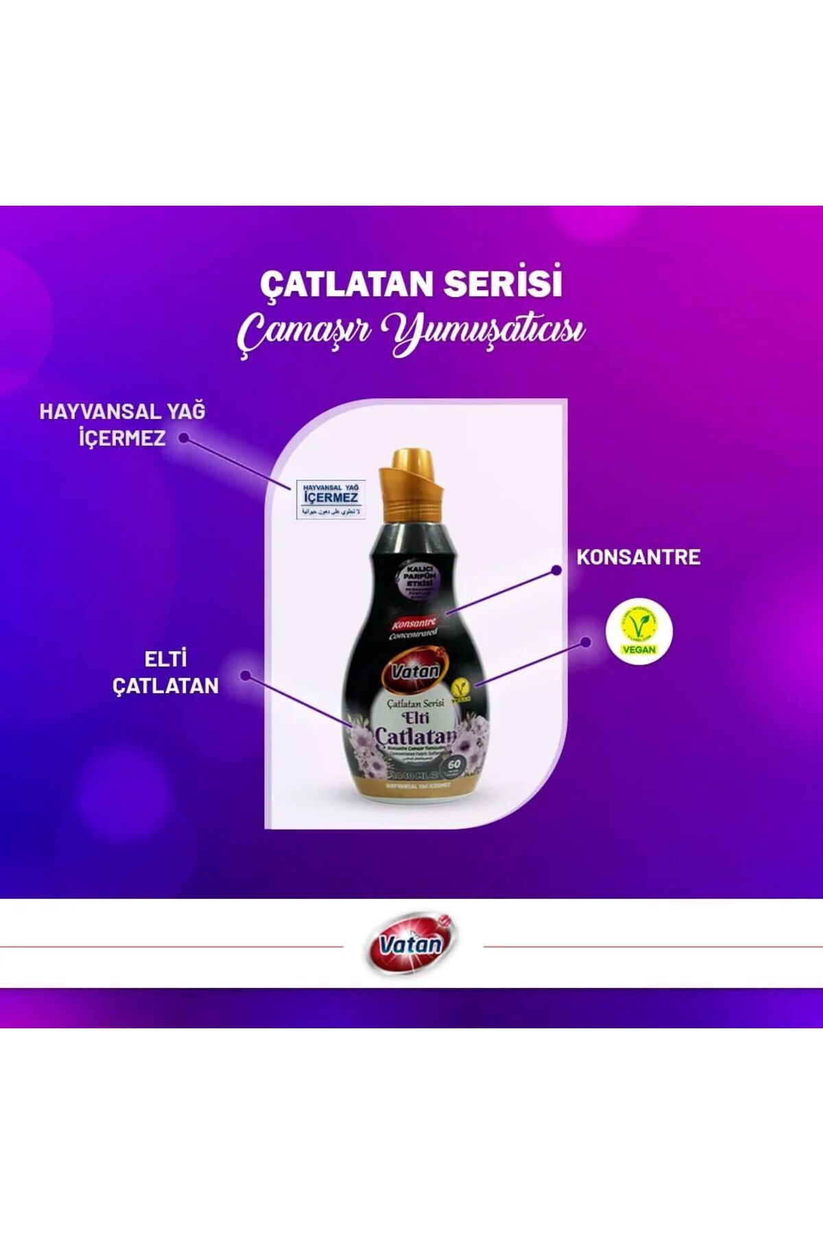 Vatan Elti Çatlatan Konsantre Çamaşır Yumuşatıcı 1440ml Vatan Elti Çatlatan Konsantre Çamaşır Yumuşatıcı 1440ml