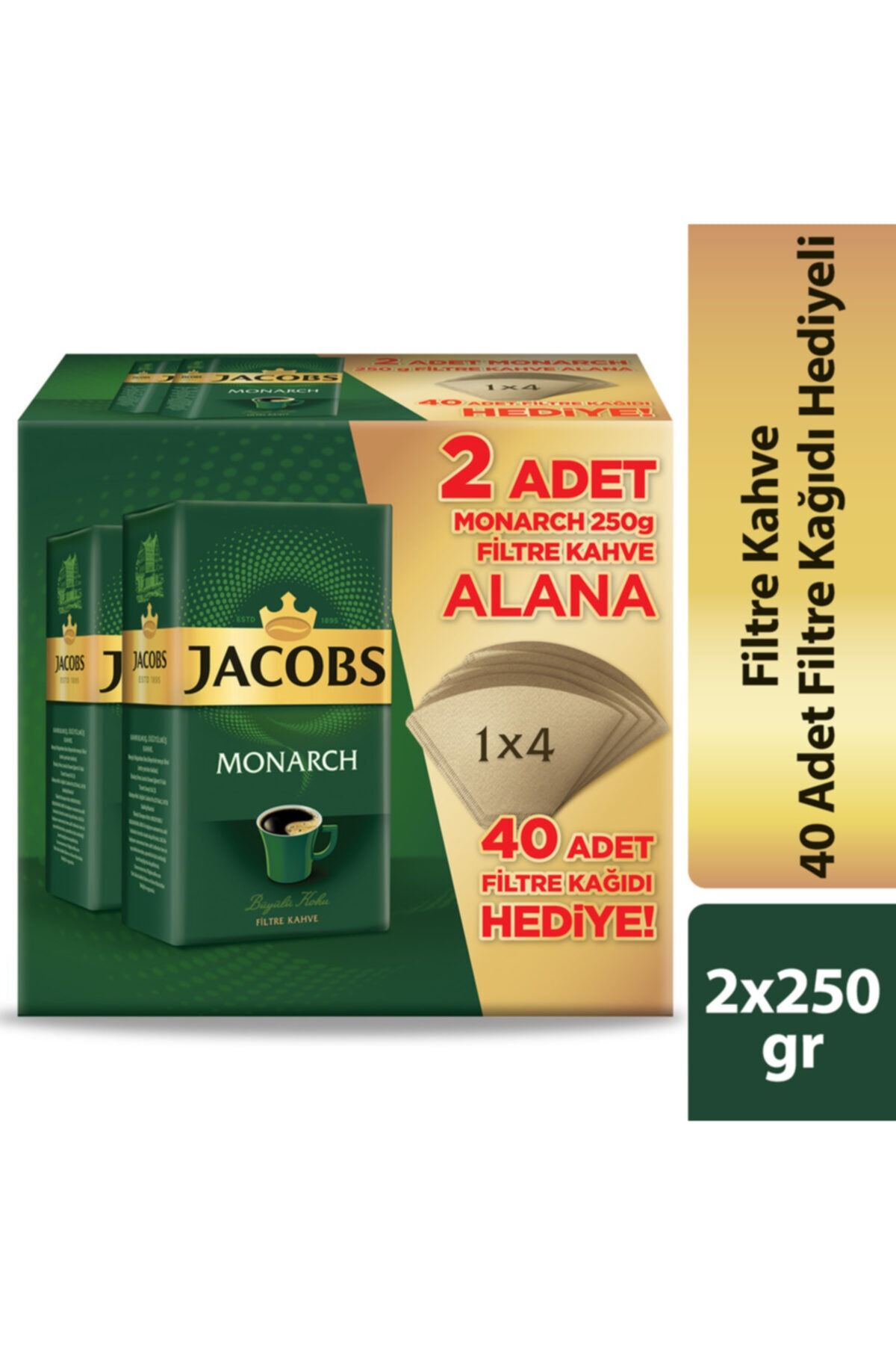 Jacobs Filtre Kahve 2x250gr Filtre Kağıdı Hediyeli Jacobs Filtre Kahve 2x250gr Filtre Kağıdı Hediyeli