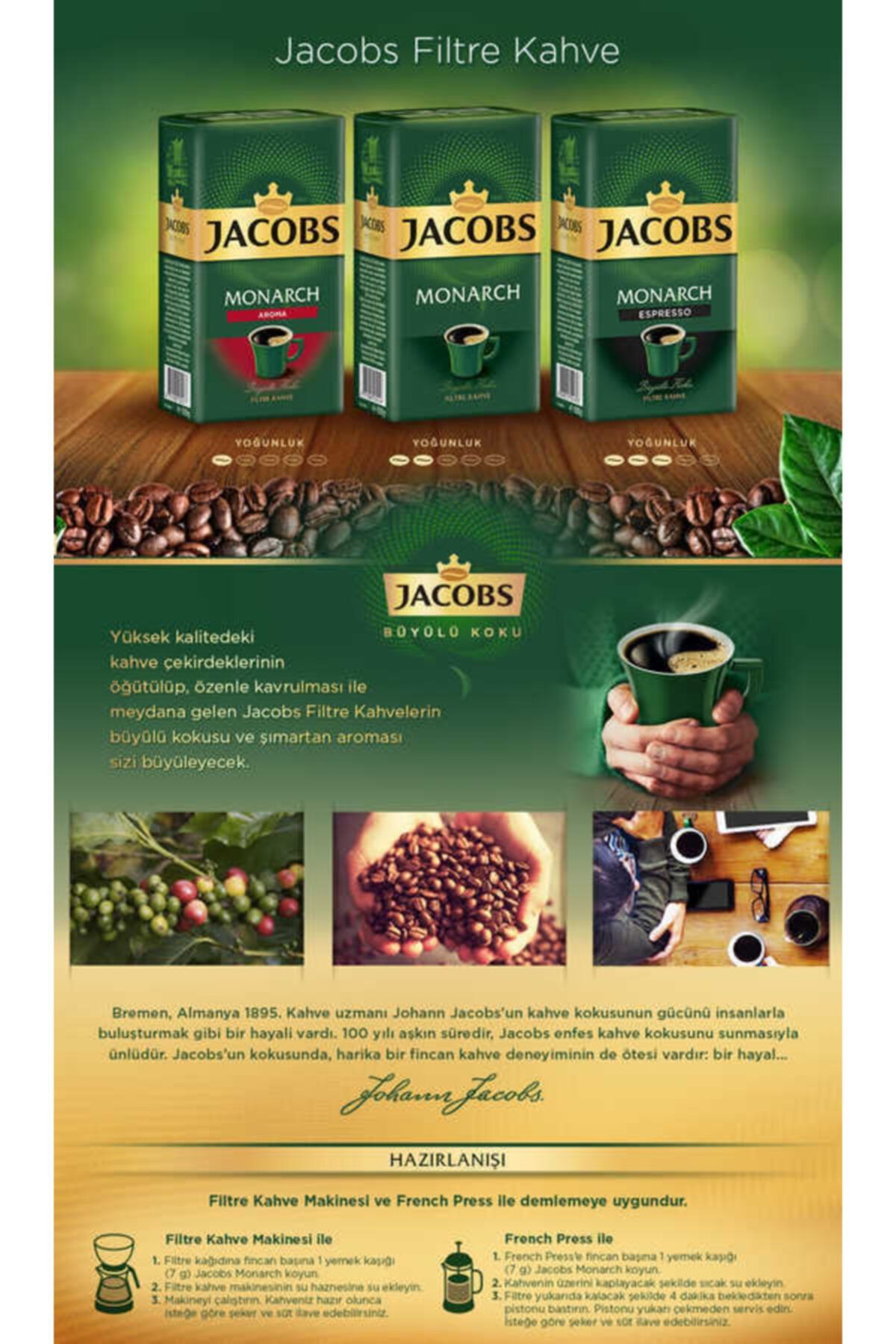 Jacobs Filtre Kahve 2x250gr Filtre Kağıdı Hediyeli Jacobs Filtre Kahve 2x250gr Filtre Kağıdı Hediyeli