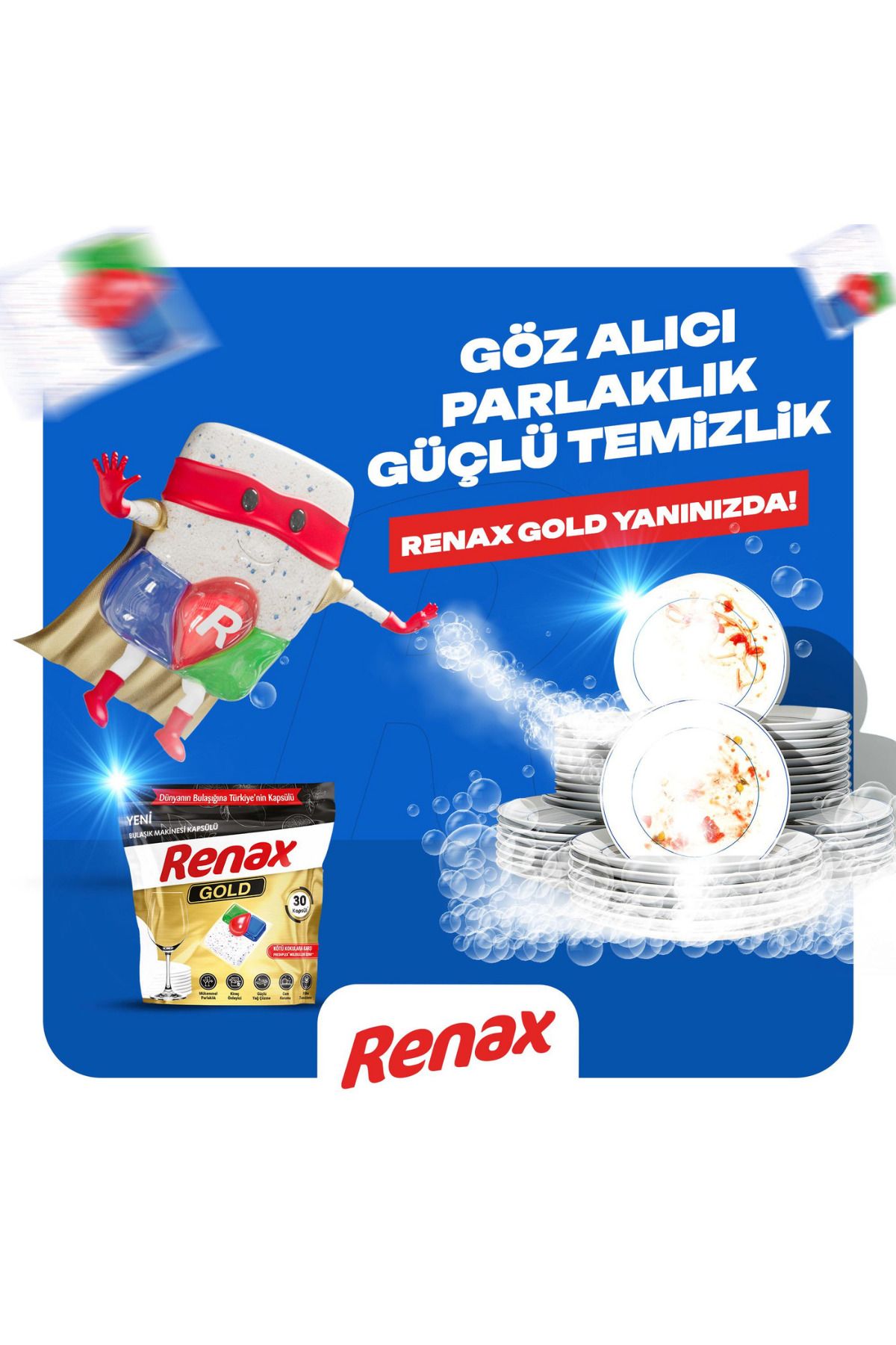 Renax Gold Bulaşık Makinesi Kapsülü Hepsi Bir Arada 30 Lu Renax Gold Bulaşık Makinesi Kapsülü Hepsi Bir Arada 30 Lu