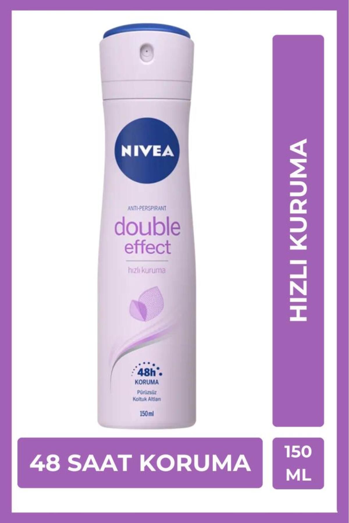 Nivea Kadın Sprey Deodorant Double Effect 150ml, Ter Kokusuna Karşı 48 Saat Koruma, Pürüzsüz Koltuk Altı Nivea Kadın Sprey Deodorant Double Effect 150ml, Ter Kokusuna Karşı 48 Saat Koruma, Pürüzsüz Koltuk Altı
