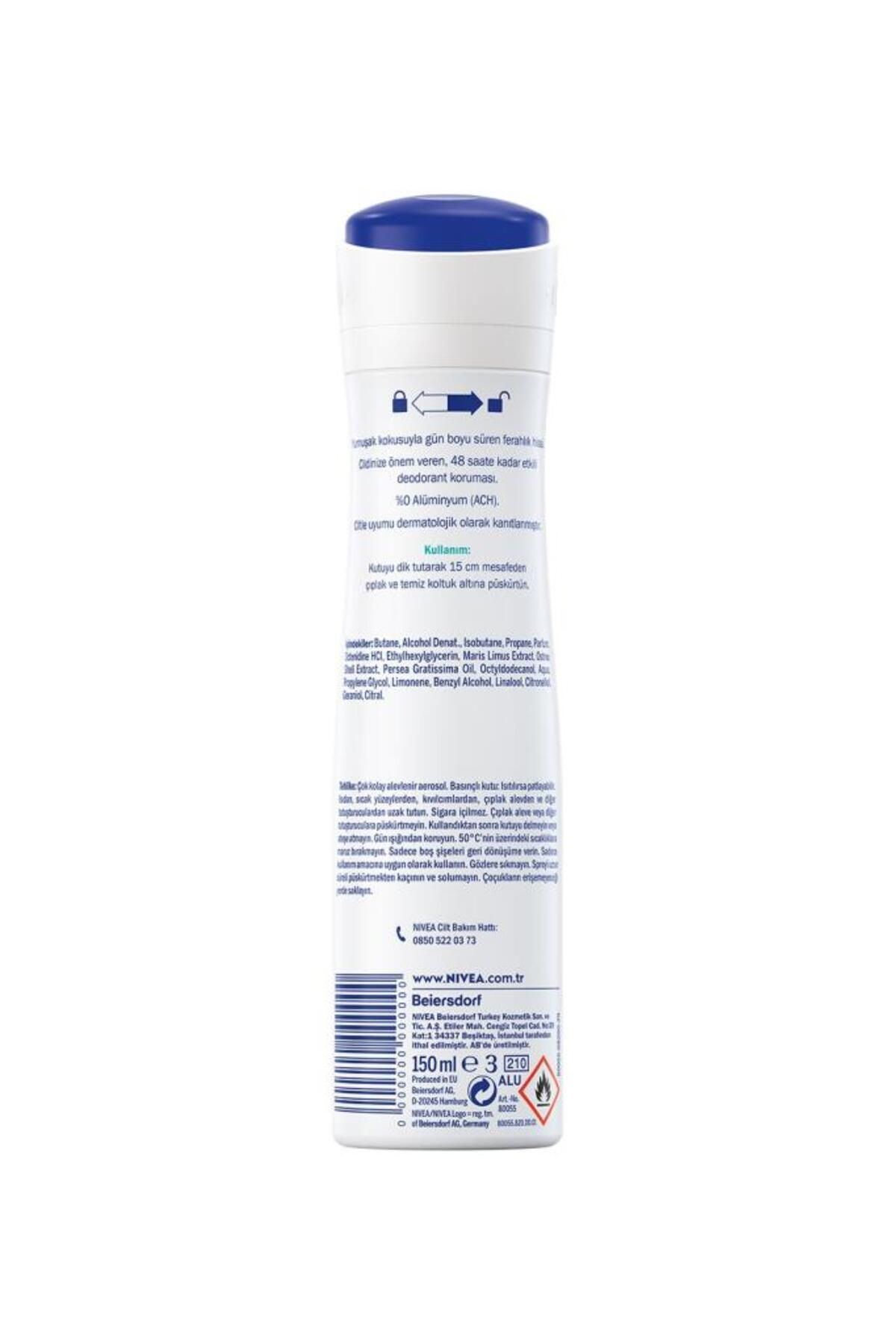 Nivea Kadın Sprey Deodorant Fresh Comfort 150ml, Ter Kokusuna Karşı 48 Saat Koruma, Gün Boyu Ferahlık Nivea Kadın Sprey Deodorant Fresh Comfort 150ml, Ter Kokusuna Karşı 48 Saat Koruma, Gün Boyu Ferahlık