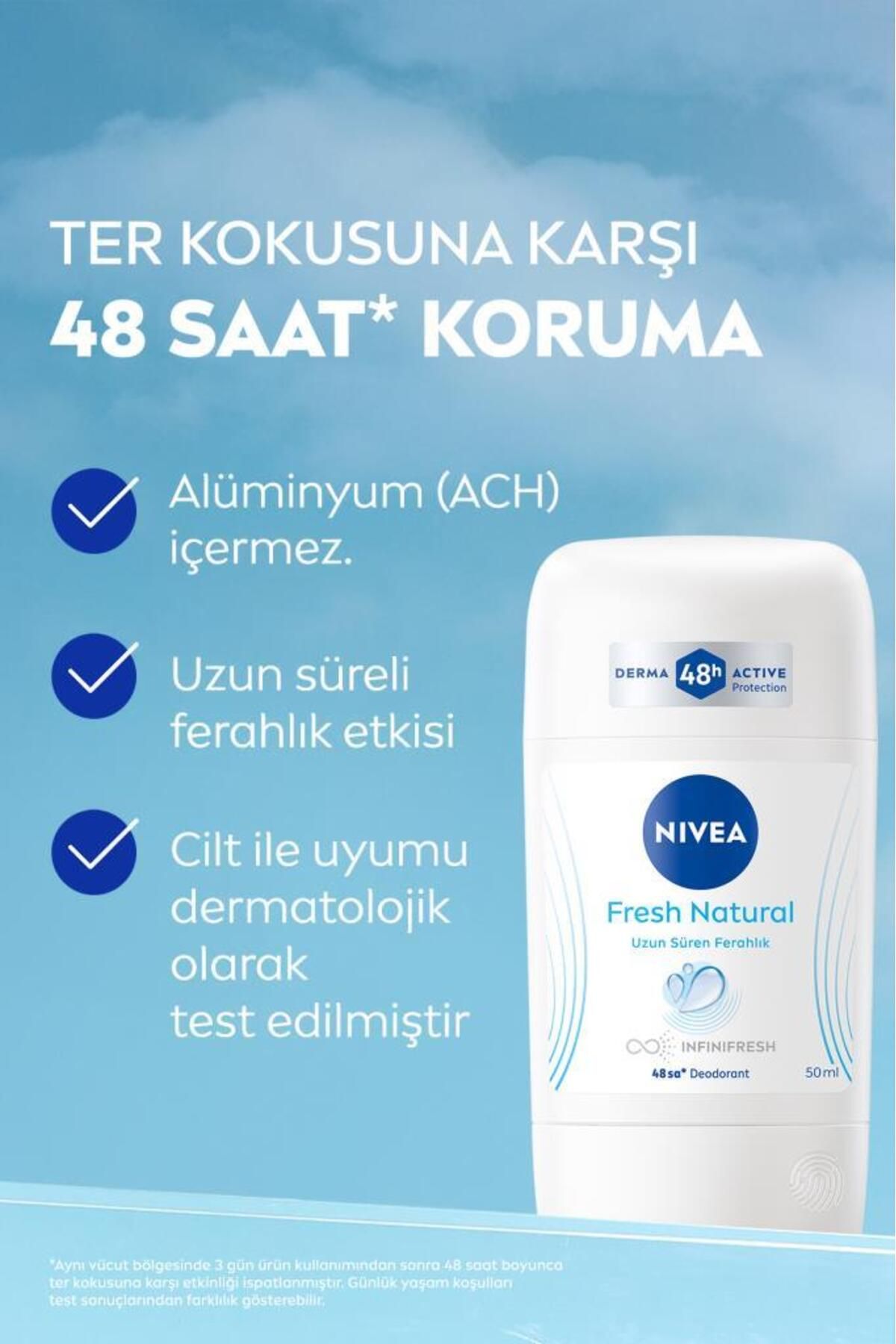 Nivea Kadın Stick Deodorant Fresh Natural 50ml, Ter Kokusuna Karşı 48 Saat Koruma, Uzun Süren Ferahlık Nivea Kadın Stick Deodorant Fresh Natural 50ml, Ter Kokusuna Karşı 48 Saat Koruma, Uzun Süren Ferahlık