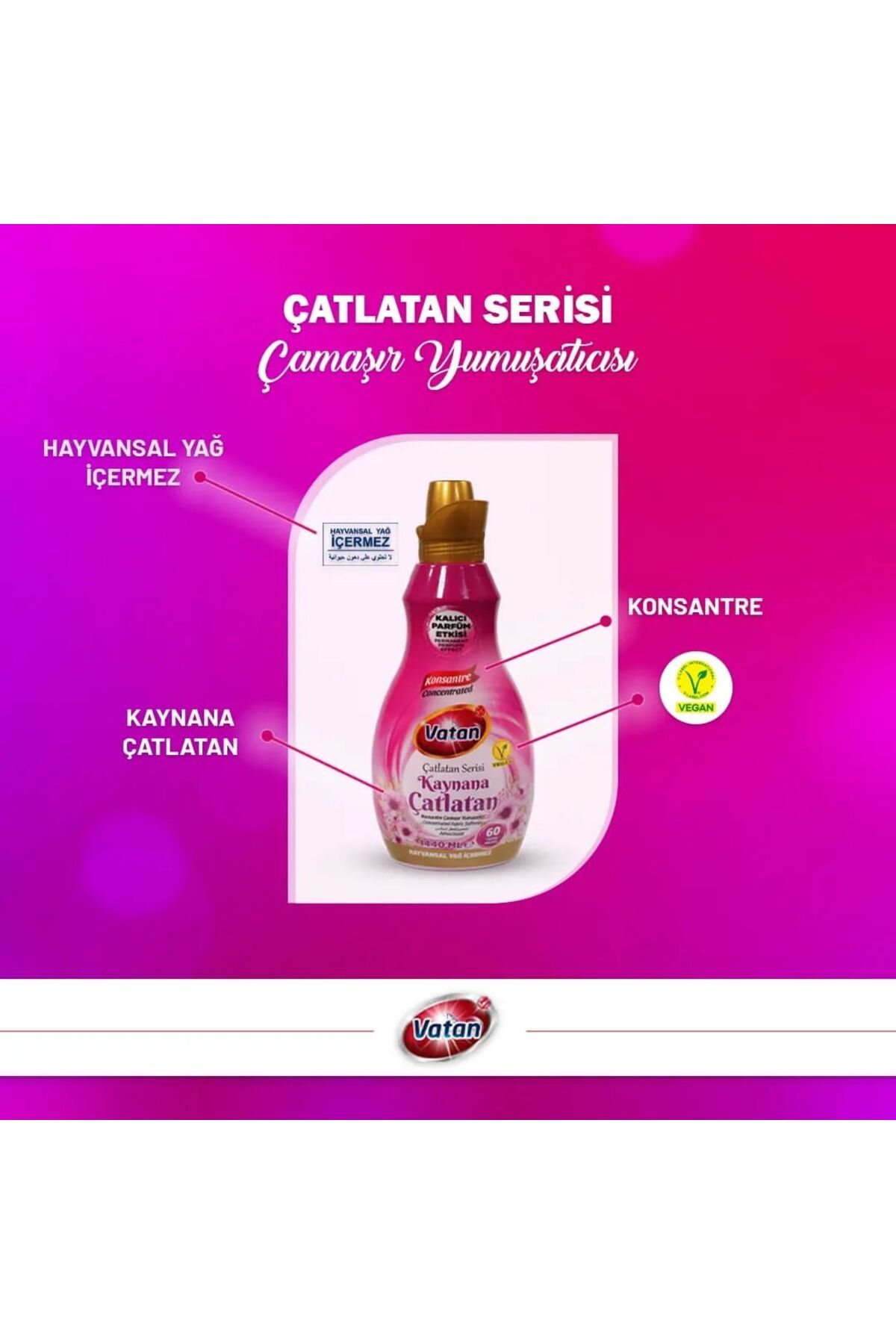 Vatan Kaynana Çatlatan Konsantre Çamaşır Yumuşatıcı 1440ml Vatan Kaynana Çatlatan Konsantre Çamaşır Yumuşatıcı 1440ml