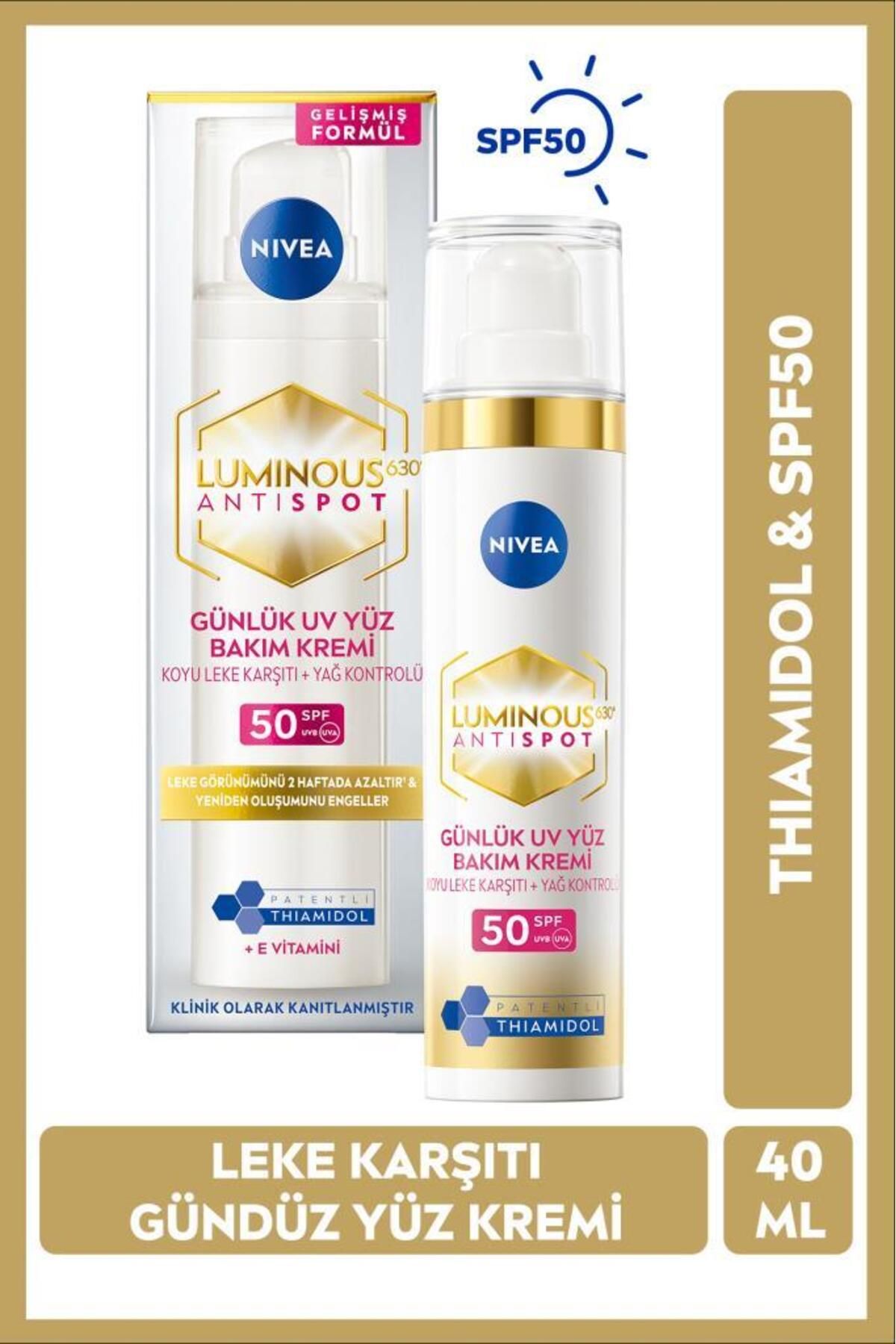 Luminous630 Thiamidol Etkili Leke Karşıtı Gündüz Yüz Kremi 40ml, Spf50 Uv Koruma, Hyaluronik Asit Luminous630 Thiamidol Etkili Leke Karşıtı Gündüz Yüz Kremi 40ml, Spf50 Uv Koruma, Hyaluronik Asit