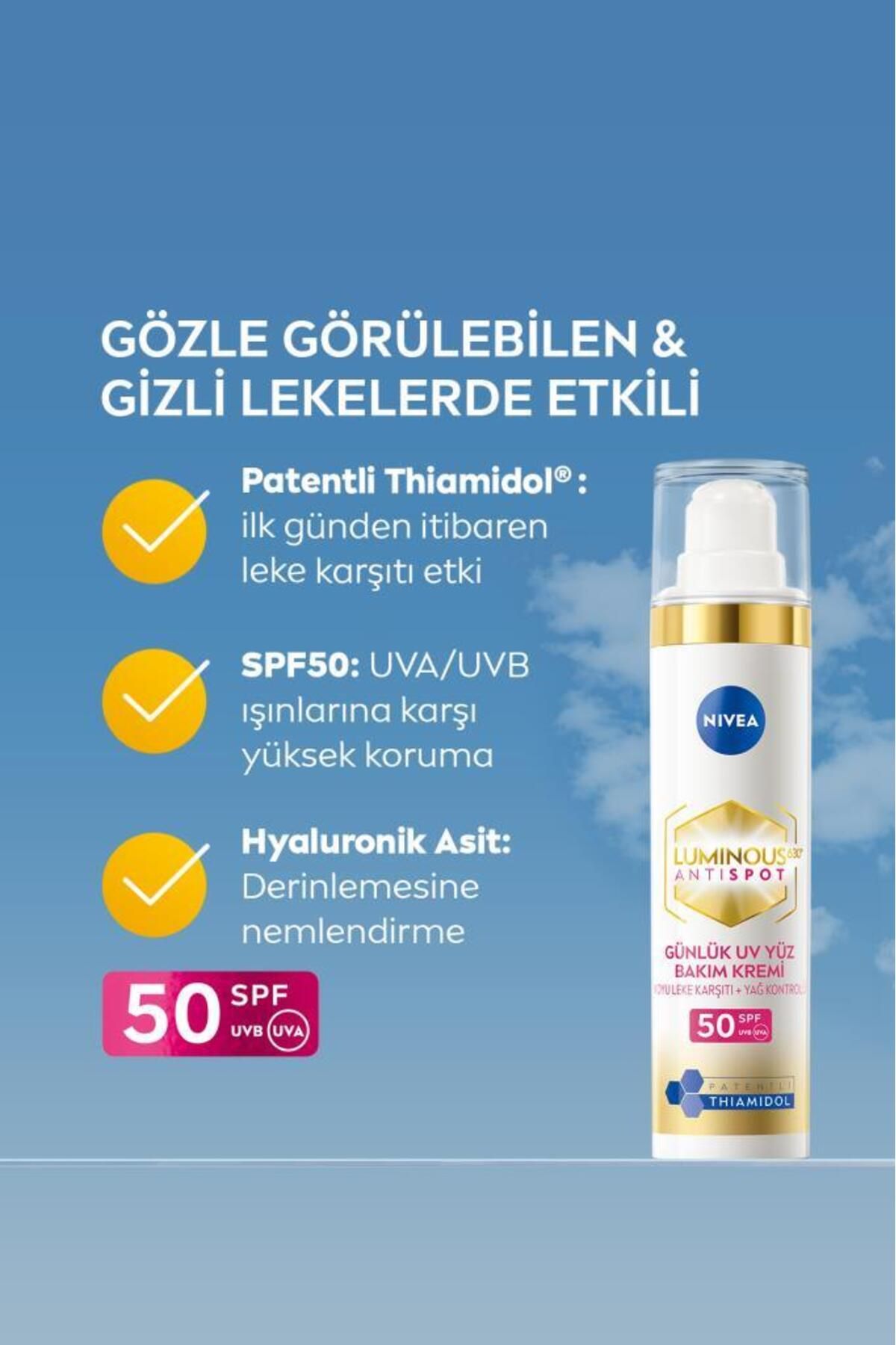 Luminous630 Thiamidol Etkili Leke Karşıtı Gündüz Yüz Kremi 40ml, Spf50 Uv Koruma, Hyaluronik Asit Luminous630 Thiamidol Etkili Leke Karşıtı Gündüz Yüz Kremi 40ml, Spf50 Uv Koruma, Hyaluronik Asit