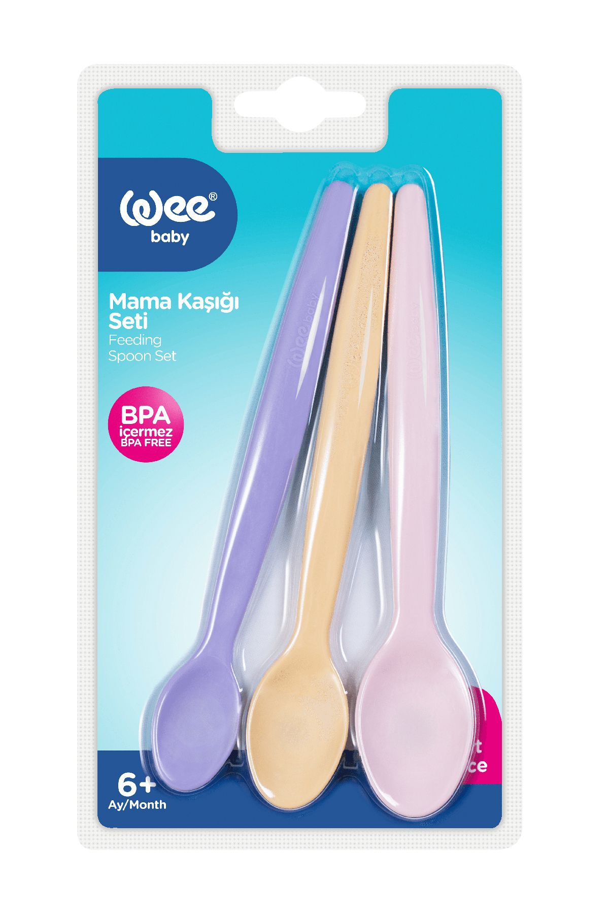 Wee Baby Mama Kaşığı 3`lü - Pembe Wee Baby Mama Kaşığı 3`lü - Pembe