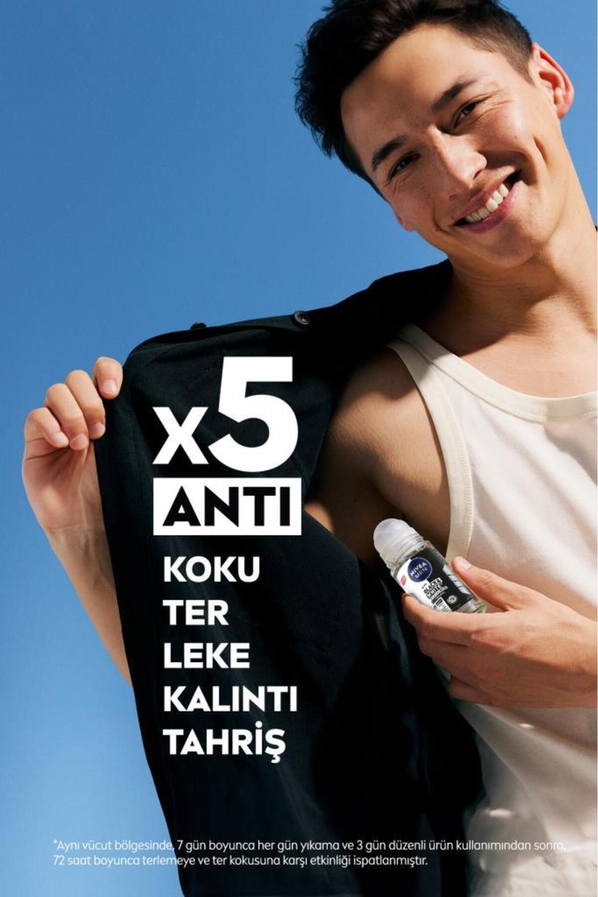 Nivea Men Erkek Roll On Deodorant Black&white Invisible Original 50ml, 72 Saat Anti-perspirant Koruma Nivea Men Erkek Roll On Deodorant Black&white Invisible Original 50ml, 72 Saat Anti-perspirant Koruma