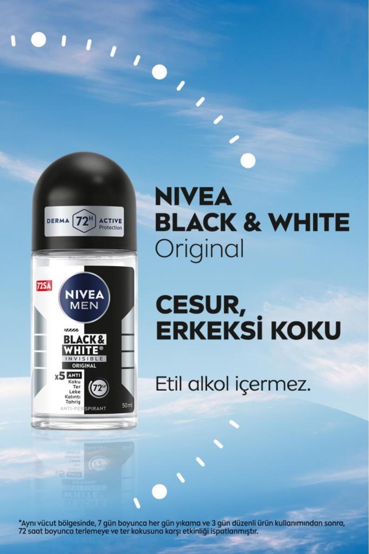Nivea Men Erkek Roll On Deodorant Black&white Invisible Original 50ml, 72 Saat Anti-perspirant Koruma Nivea Men Erkek Roll On Deodorant Black&white Invisible Original 50ml, 72 Saat Anti-perspirant Koruma
