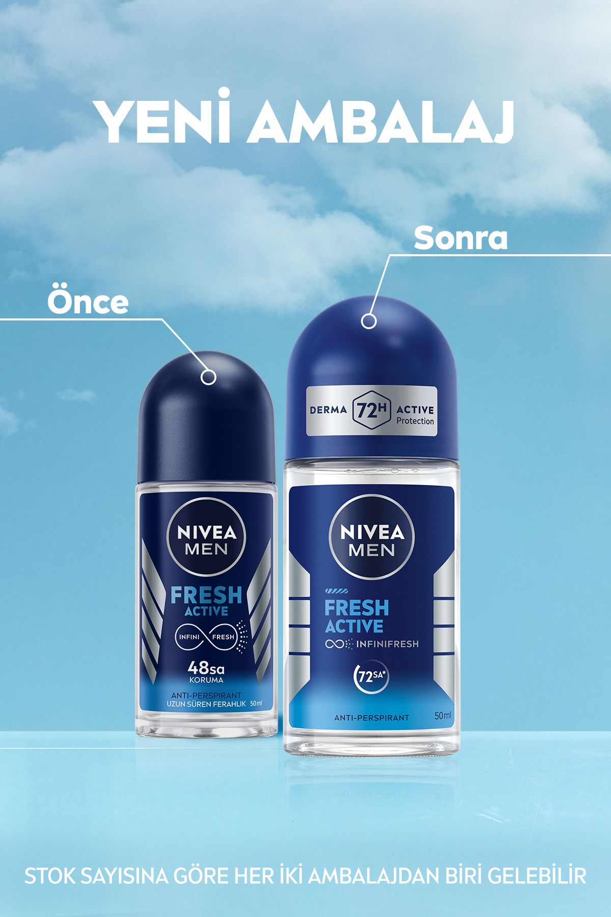Nivea MEN Erkek Roll-on Deodorant Fresh Active 50ml, Terlemeye Karşı 72 Saat Anti-perspirant, Ferah His Nivea MEN Erkek Roll-on Deodorant Fresh Active 50ml, Terlemeye Karşı 72 Saat Anti-perspirant, Ferah His