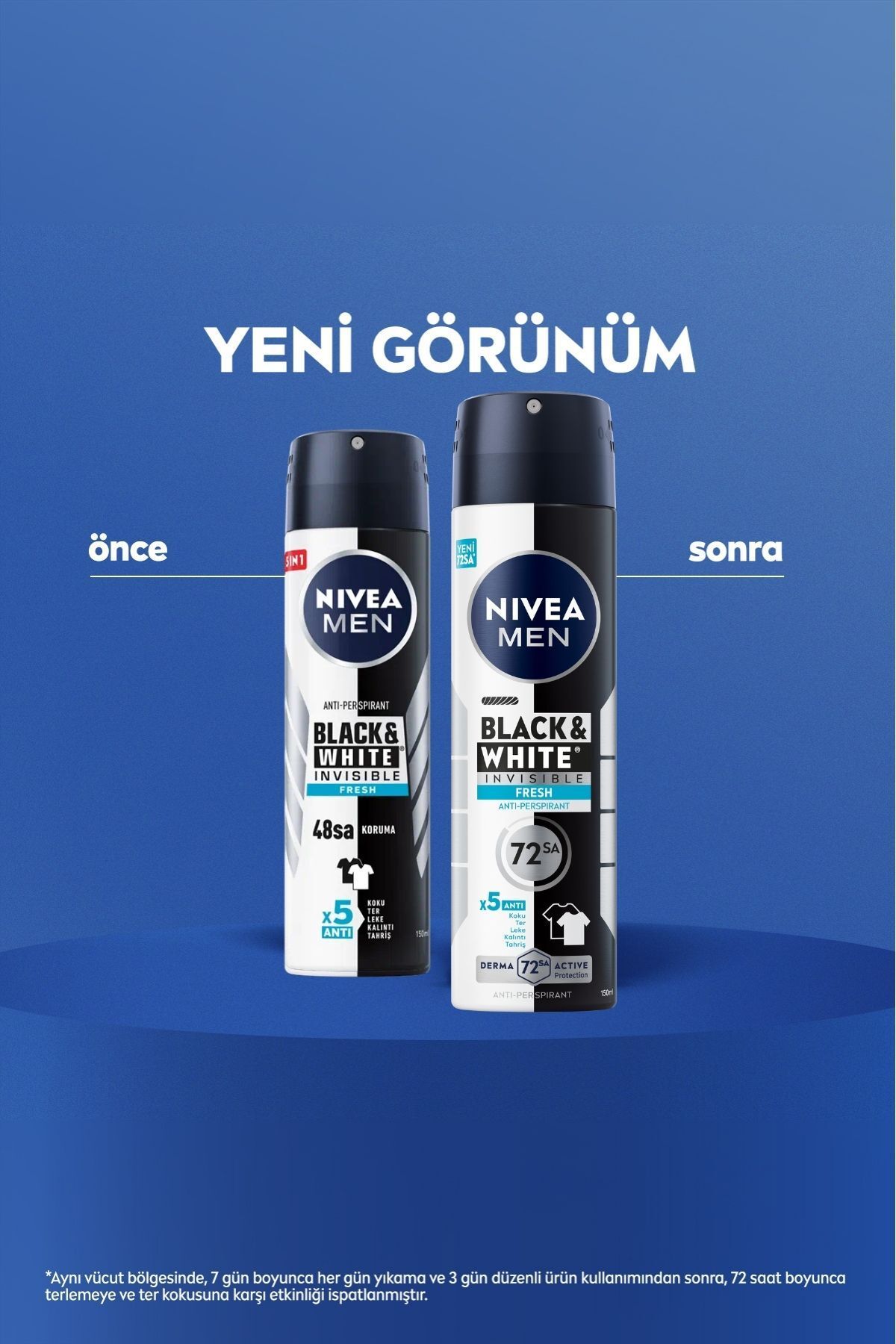Nivea Men Erkek Sprey Deodorant Black&white Invisible Fresh 150ml, 72 Saat Anti-perspirant Ter Koruması Nivea Men Erkek Sprey Deodorant Black&white Invisible Fresh 150ml, 72 Saat Anti-perspirant Ter Koruması