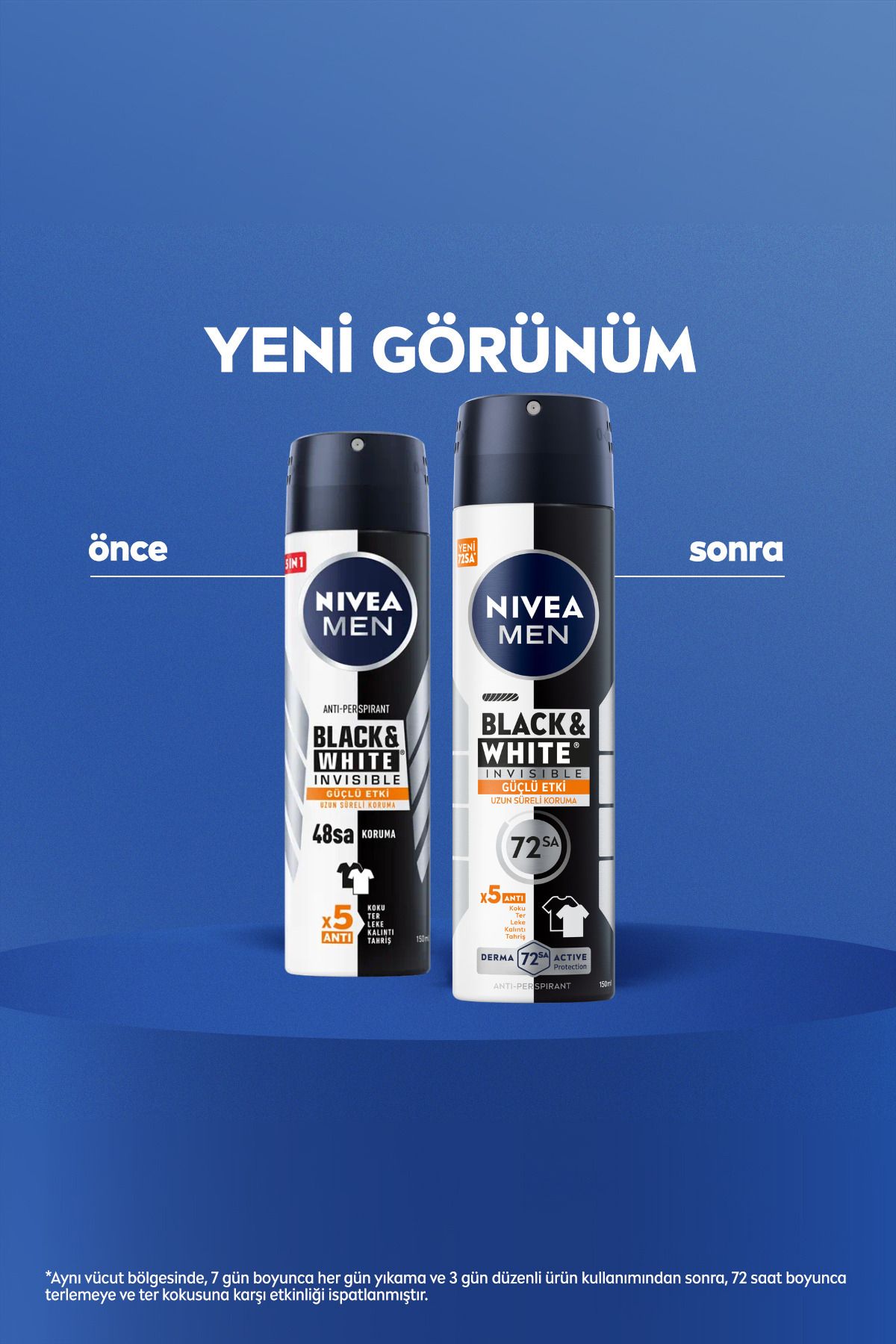 Nivea MEN Erkek Sprey Deodorant Black&White Invisible Güçlü Etki 150ml, 72 Saat Anti-perspirant Ter Koruma Nivea MEN Erkek Sprey Deodorant Black&White Invisible Güçlü Etki 150ml, 72 Saat Anti-perspirant Ter Koruma