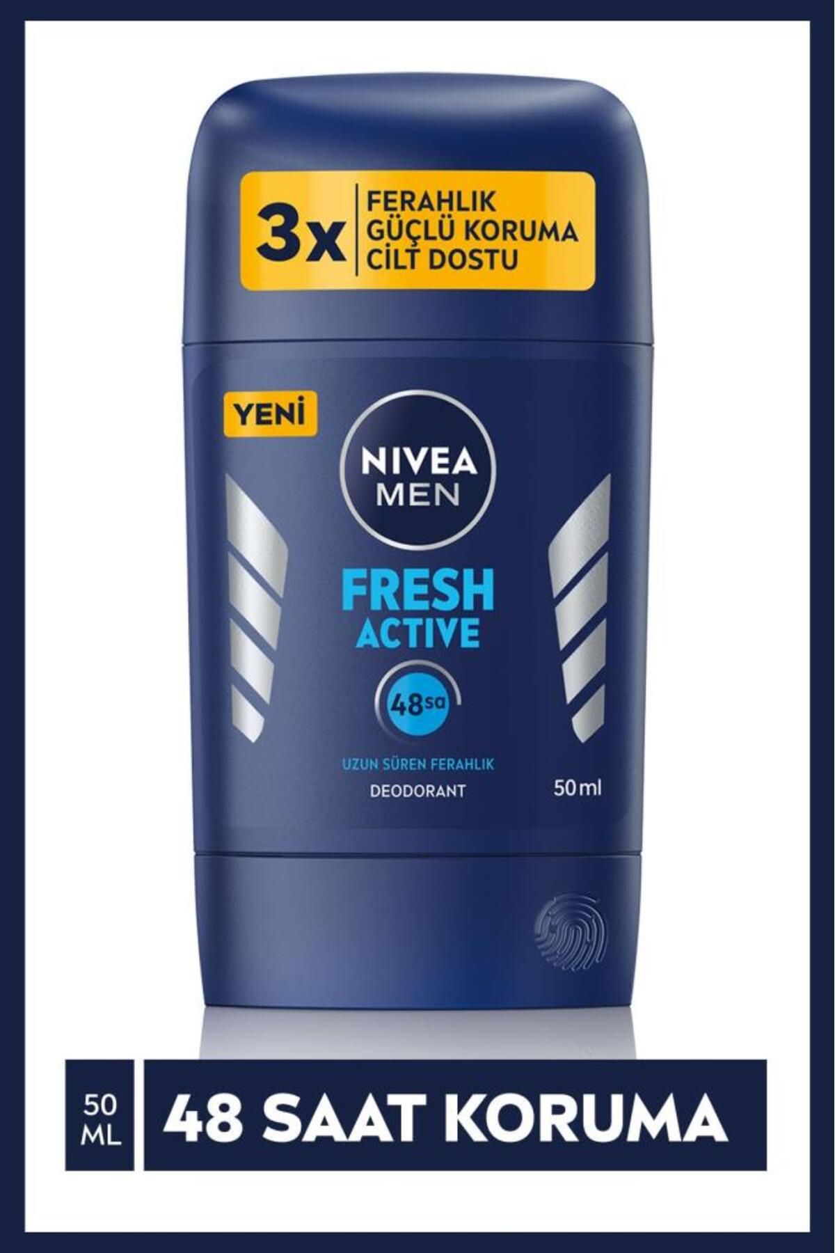Nivea Men Erkek Stick Deodorant Fresh Active 50ml, Ter Ve Ter Kokusuna Karşı 48 Saat Deodorant Korum Nivea Men Erkek Stick Deodorant Fresh Active 50ml, Ter Ve Ter Kokusuna Karşı 48 Saat Deodorant Korum