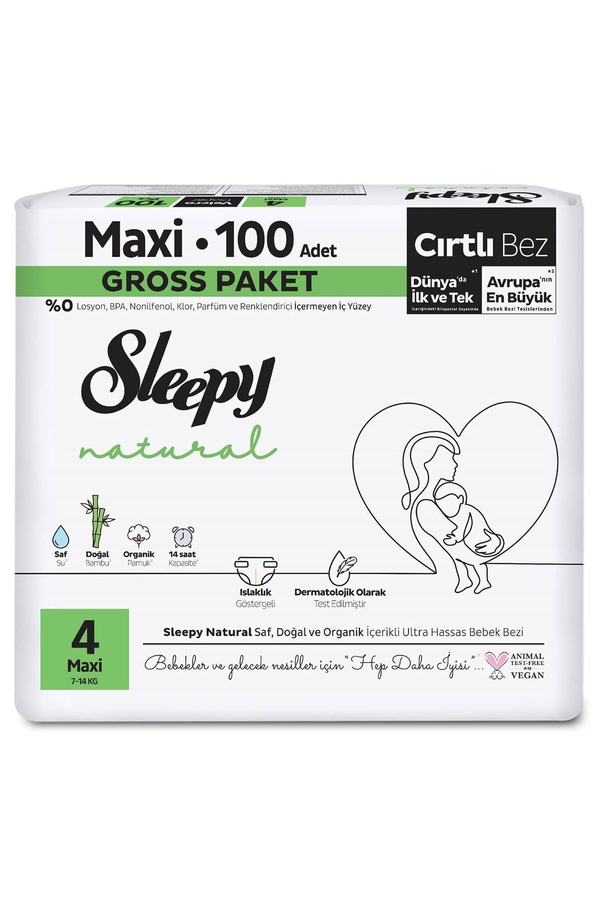 Sleepy Natural Gross Paket Bebek Bezi 4 Numara Maxi 100 Adet Sleepy Natural Gross Paket Bebek Bezi 4 Numara Maxi 100 Adet