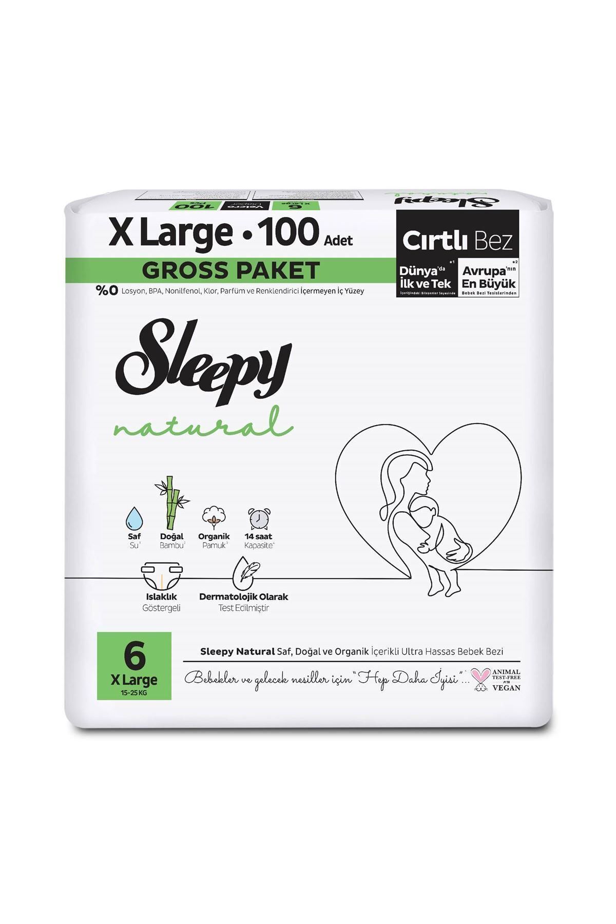 Sleepy Natural Gross Paket Bebek Bezi 6 Numara Xlarge 100 Adet Sleepy Natural Gross Paket Bebek Bezi 6 Numara Xlarge 100 Adet