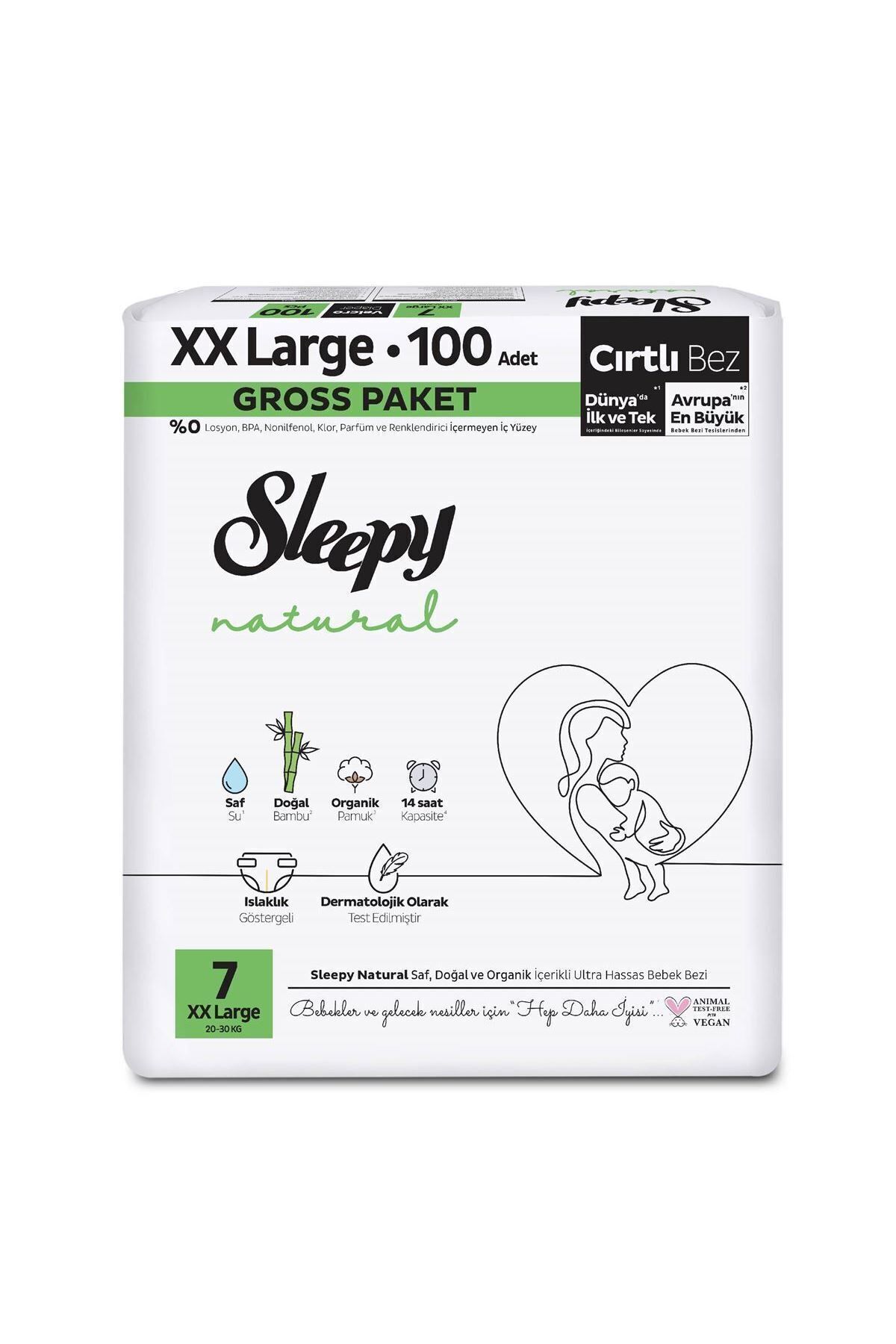 Sleepy Natural Gross Paket Bebek Bezi 7 Numara Xxlarge 100 Adet Sleepy Natural Gross Paket Bebek Bezi 7 Numara Xxlarge 100 Adet