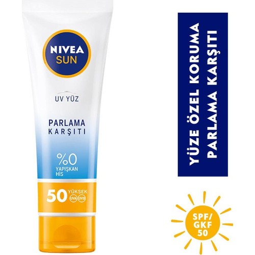 Nivea Sun Parlama KArşıtı Yüz Kremi 50 Faktör Nivea Sun Parlama KArşıtı Yüz Kremi 50 Faktör
