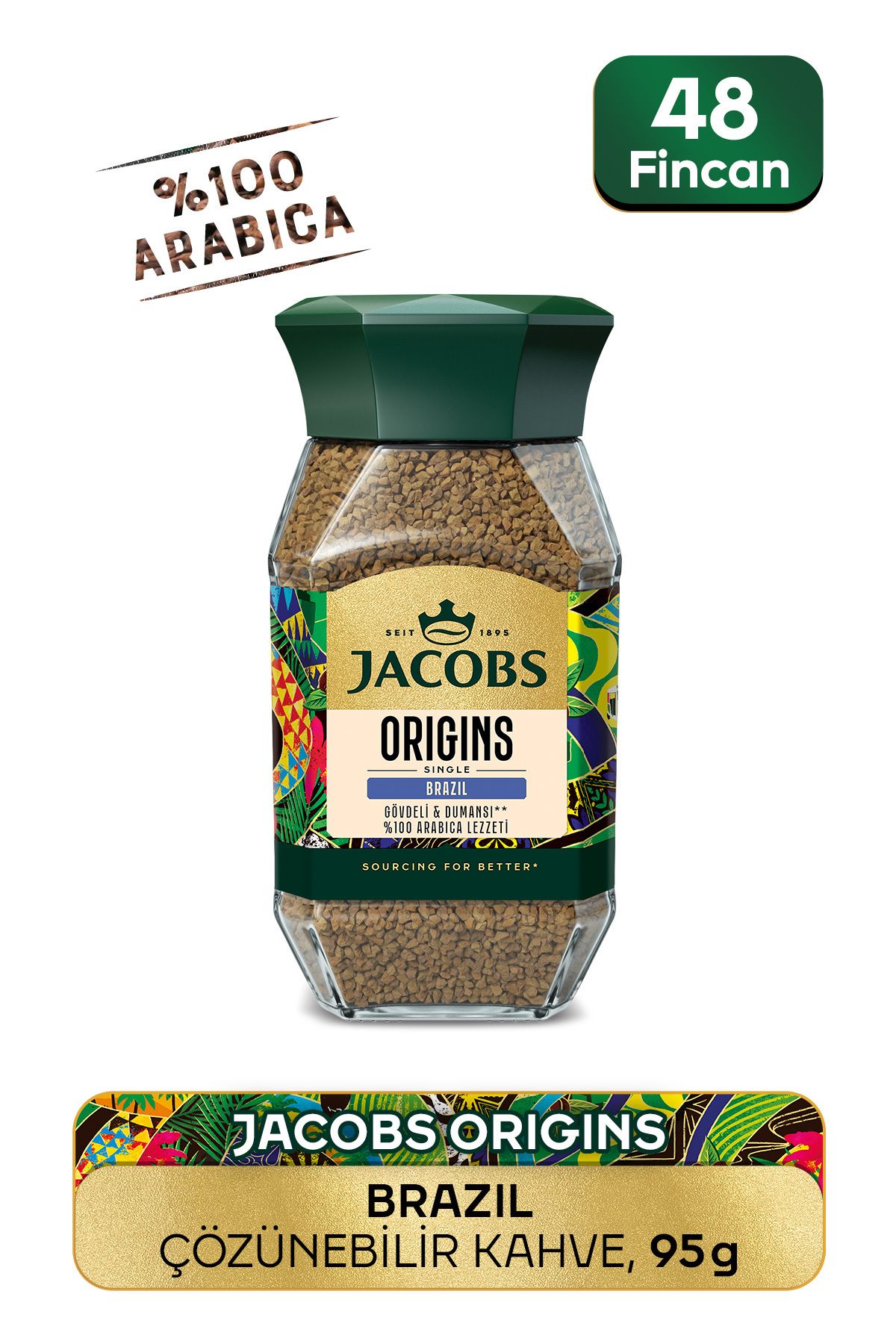 Jacobs Origin Brazil Granül Kahve Cam Kavanoz 95 gr Jacobs Origin Brazil Granül Kahve Cam Kavanoz 95 gr