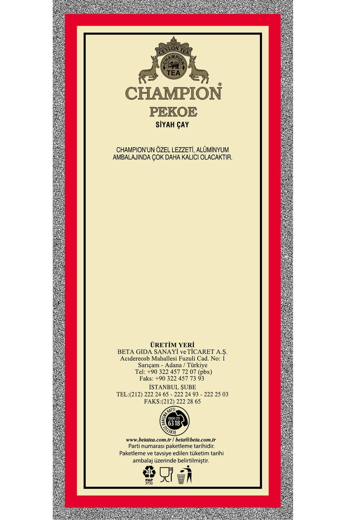 Champion Pekoe 500 gr (SUPER PEKOE-SEYLAN ÇAYI - CEYLON TEA) Champion Pekoe 500 gr (SUPER PEKOE-SEYLAN ÇAYI - CEYLON TEA)