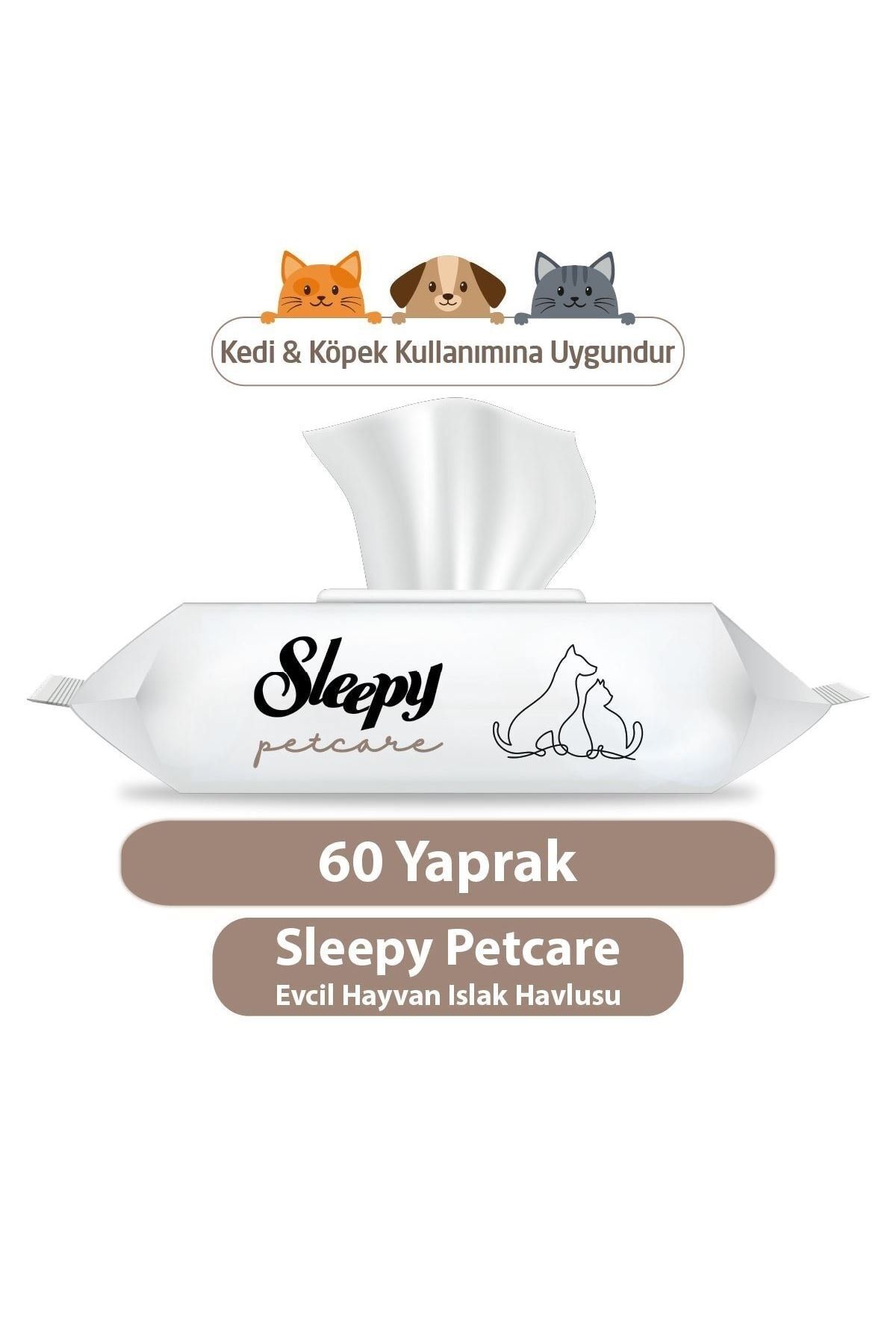 Sleepy Petcare Evcil Hayvan Islak Havlusu 60 Yaprak Sleepy Petcare Evcil Hayvan Islak Havlusu 60 Yaprak