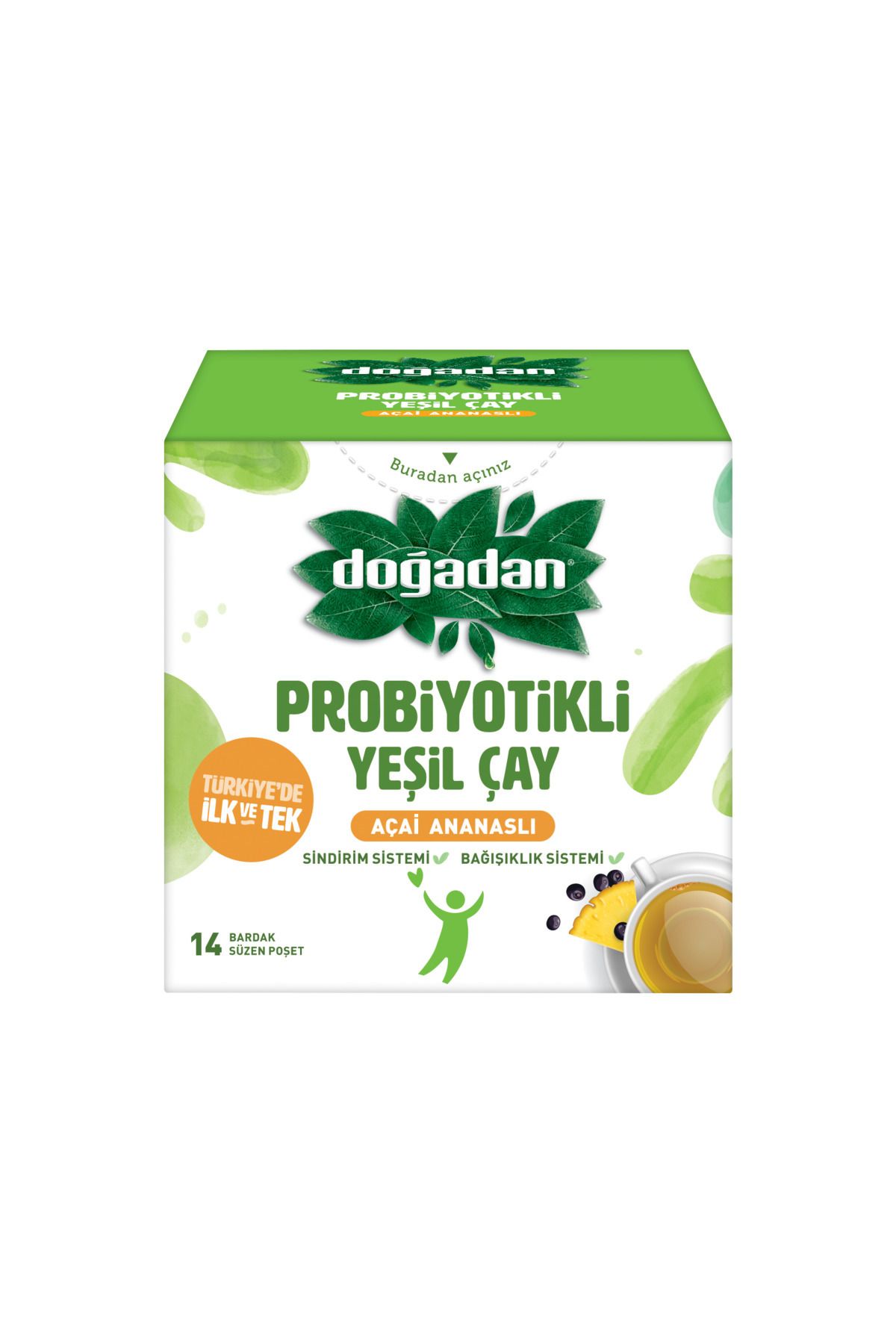 Probiyotikli Yeşil Çay Açai Ananaslı 14 Lü Probiyotikli Yeşil Çay Açai Ananaslı 14 Lü