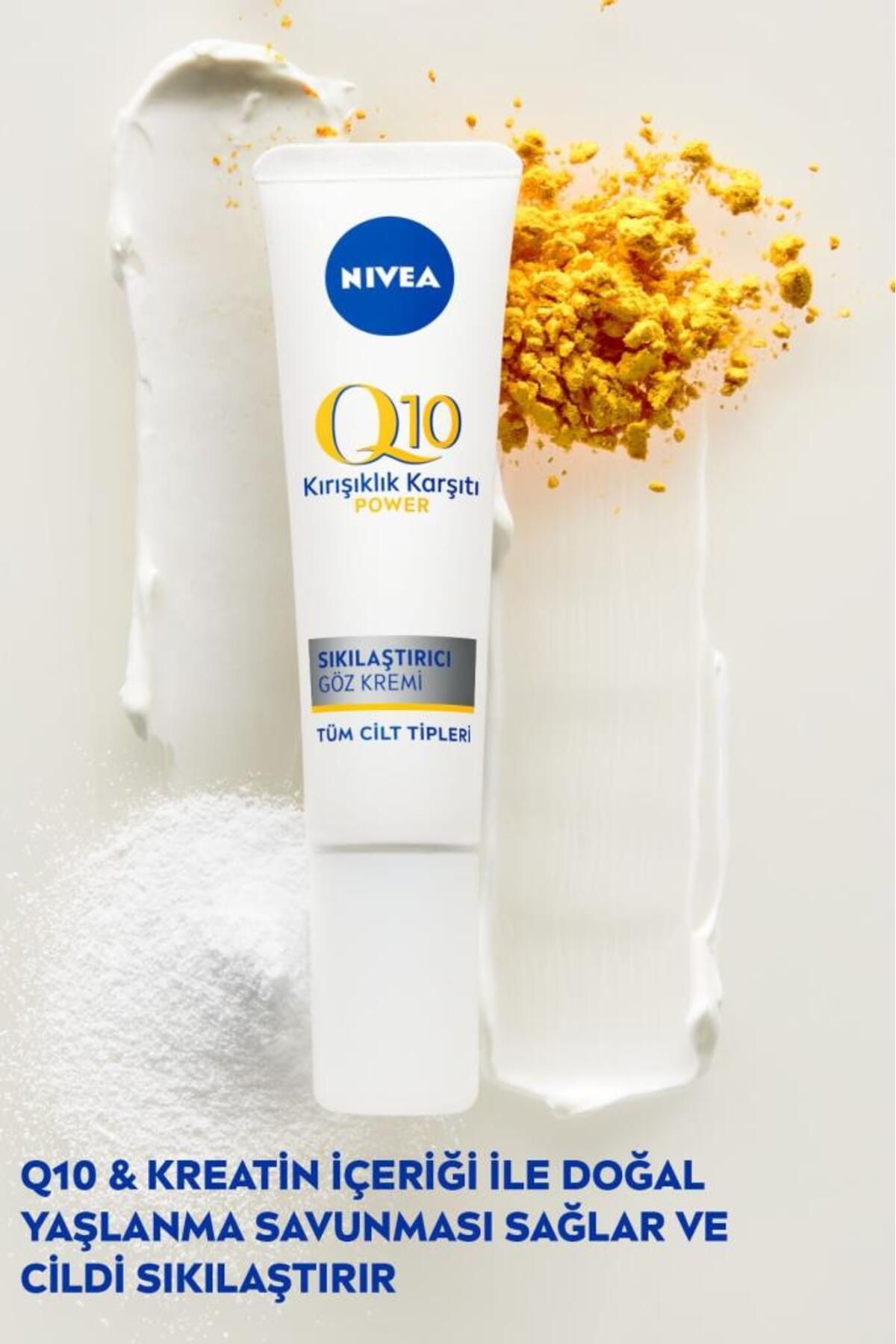 Nivea Q10 Kırışıklık Karşıtı Göz Bakım Kremi 15ml, Şişkinlik Ve Koyu Halka Görünümü, Koenzim, Kreatin Nivea Q10 Kırışıklık Karşıtı Göz Bakım Kremi 15ml, Şişkinlik Ve Koyu Halka Görünümü, Koenzim, Kreatin