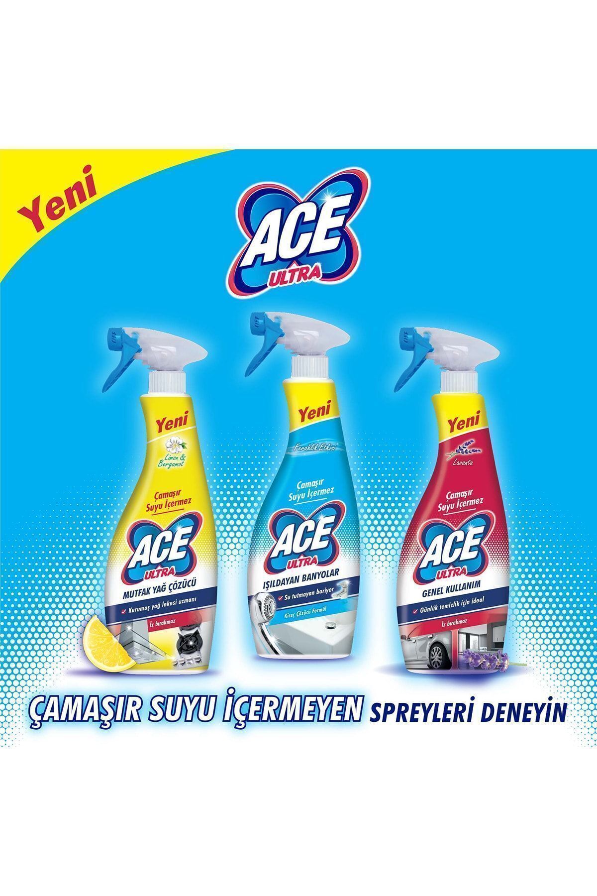 Ace Ultra Köpük Çamaşır Susuz Banyo 700mlx3 Ace Ultra Köpük Çamaşır Susuz Banyo 700mlx3