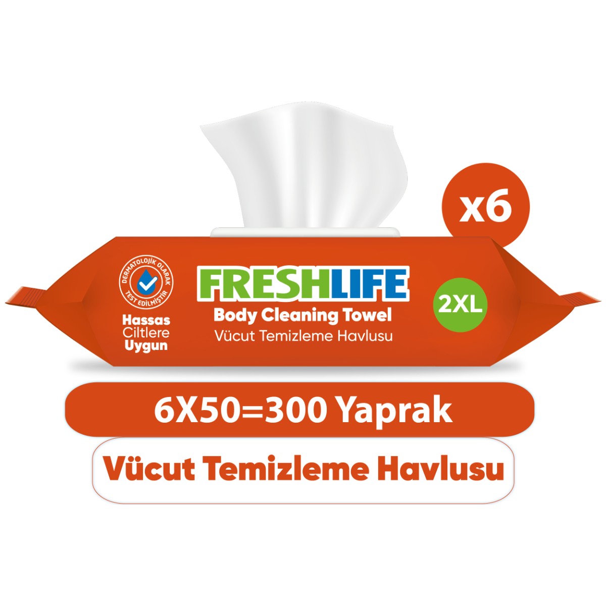 Freshlife Vücut Temizleme Havlusu 6X50 (300 Yaprak) Freshlife Vücut Temizleme Havlusu 6X50 (300 Yaprak)