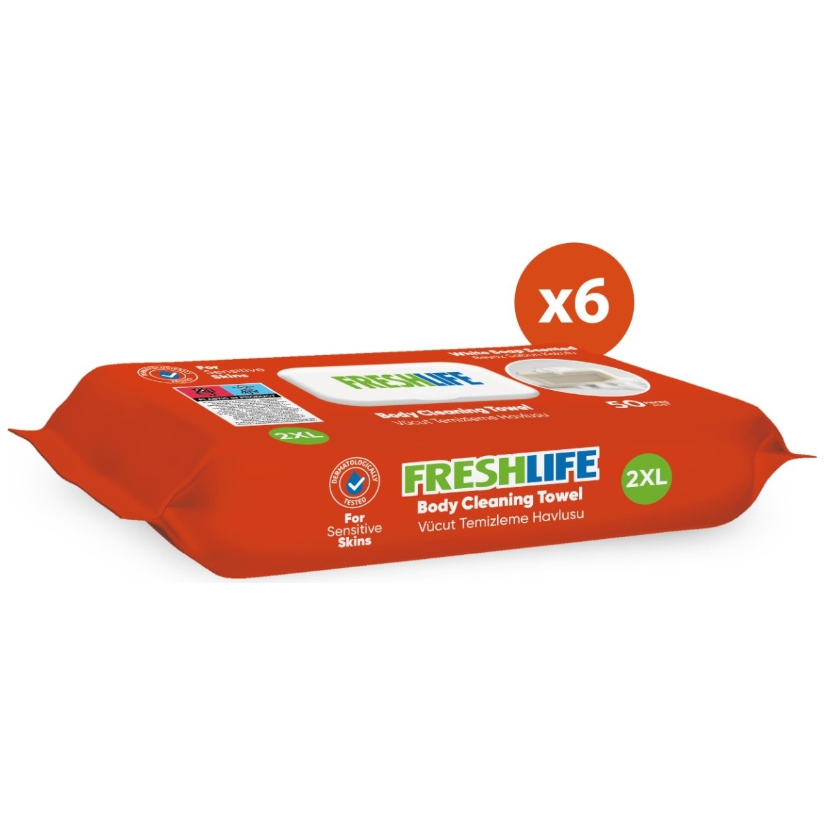 Freshlife Vücut Temizleme Havlusu 6X50 (300 Yaprak) Freshlife Vücut Temizleme Havlusu 6X50 (300 Yaprak)
