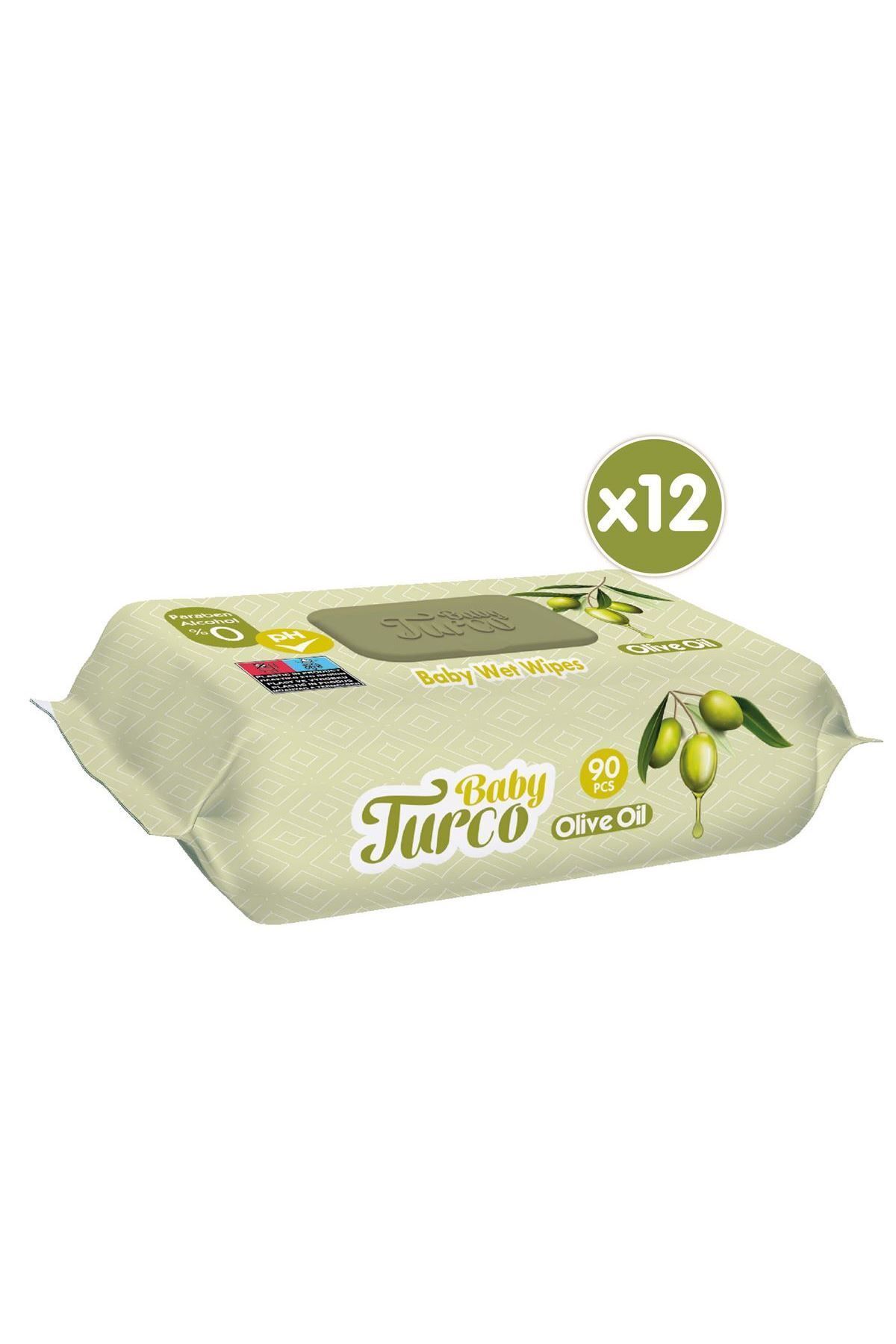 Baby Turco Zeytinyağlı Islak Bebek Havlusu 12x90 Adet Baby Turco Zeytinyağlı Islak Bebek Havlusu 12x90 Adet